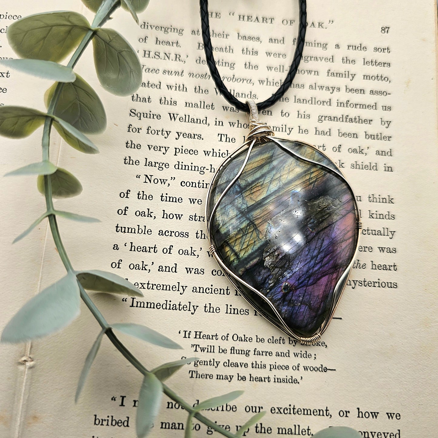 Labradorit Anhänger | 925er Silber | Edelstein Halskette