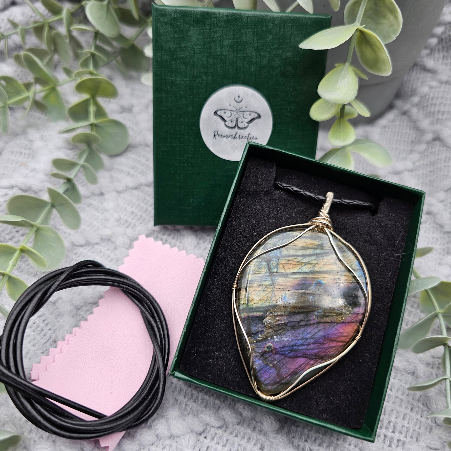 Labradorit Anhänger | 925er Silber | Edelstein Halskette