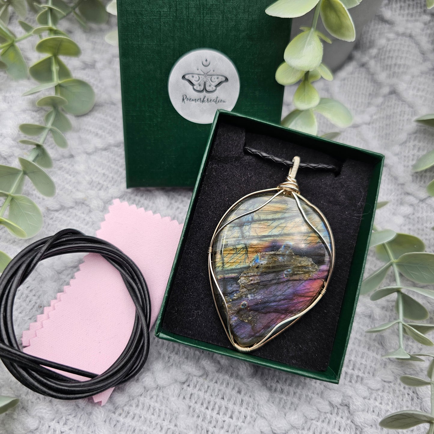 Labradorit Anhänger | 925er Silber | Edelstein Halskette