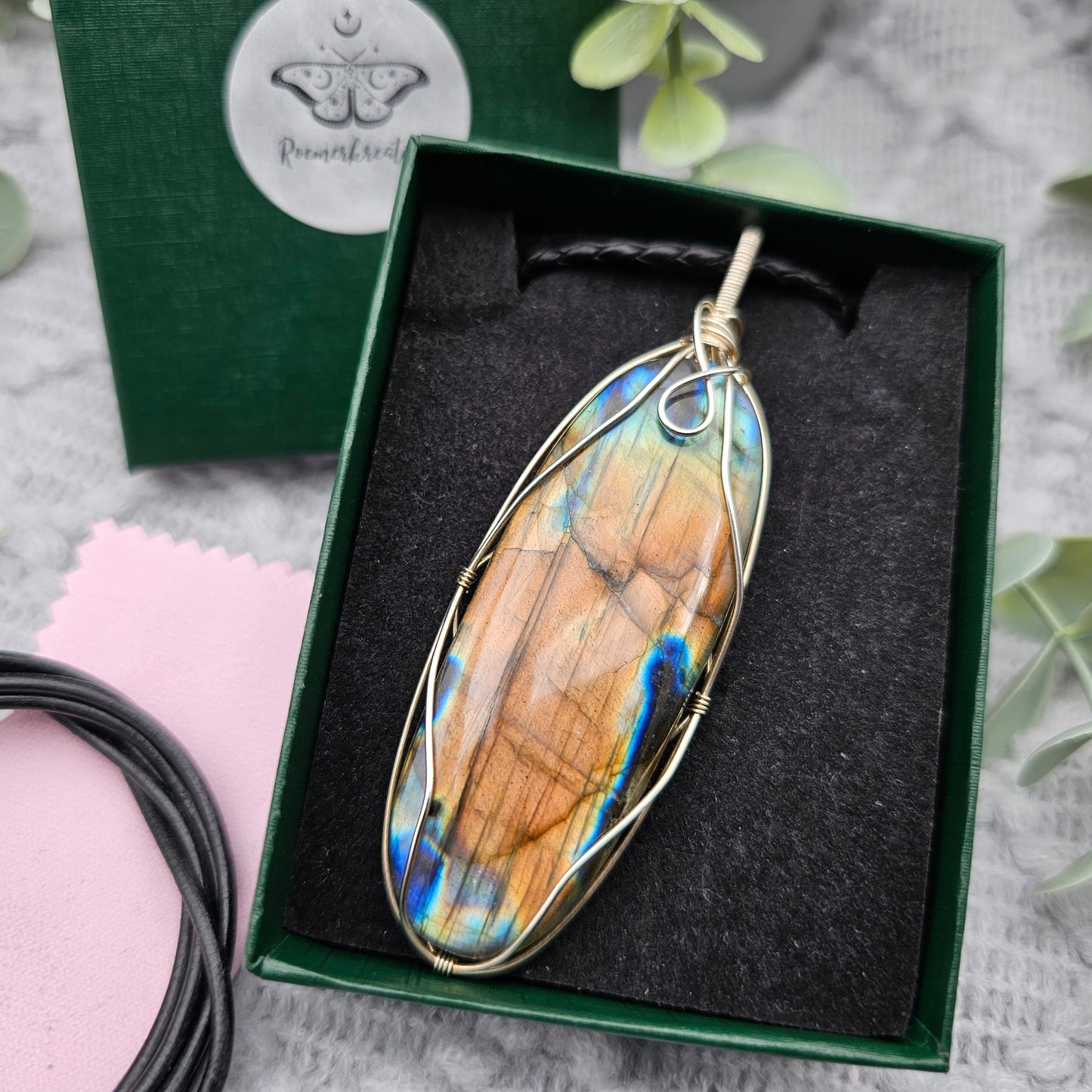 Labradorit Anhänger | 925er Silber | Edelstein Halskette