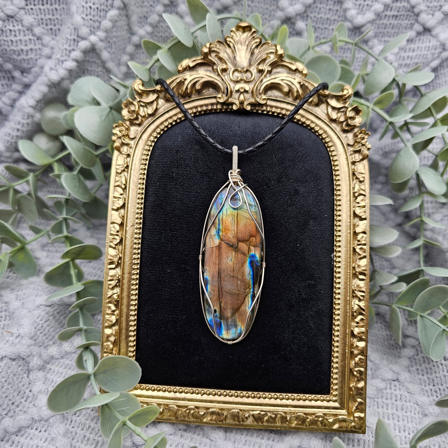 Labradorit Anhänger | 925er Silber | Edelstein Halskette