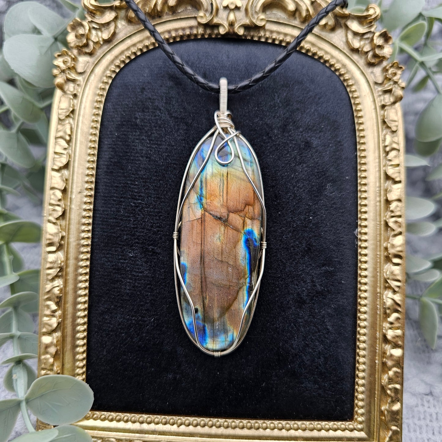 Labradorit Anhänger | 925er Silber | Edelstein Halskette