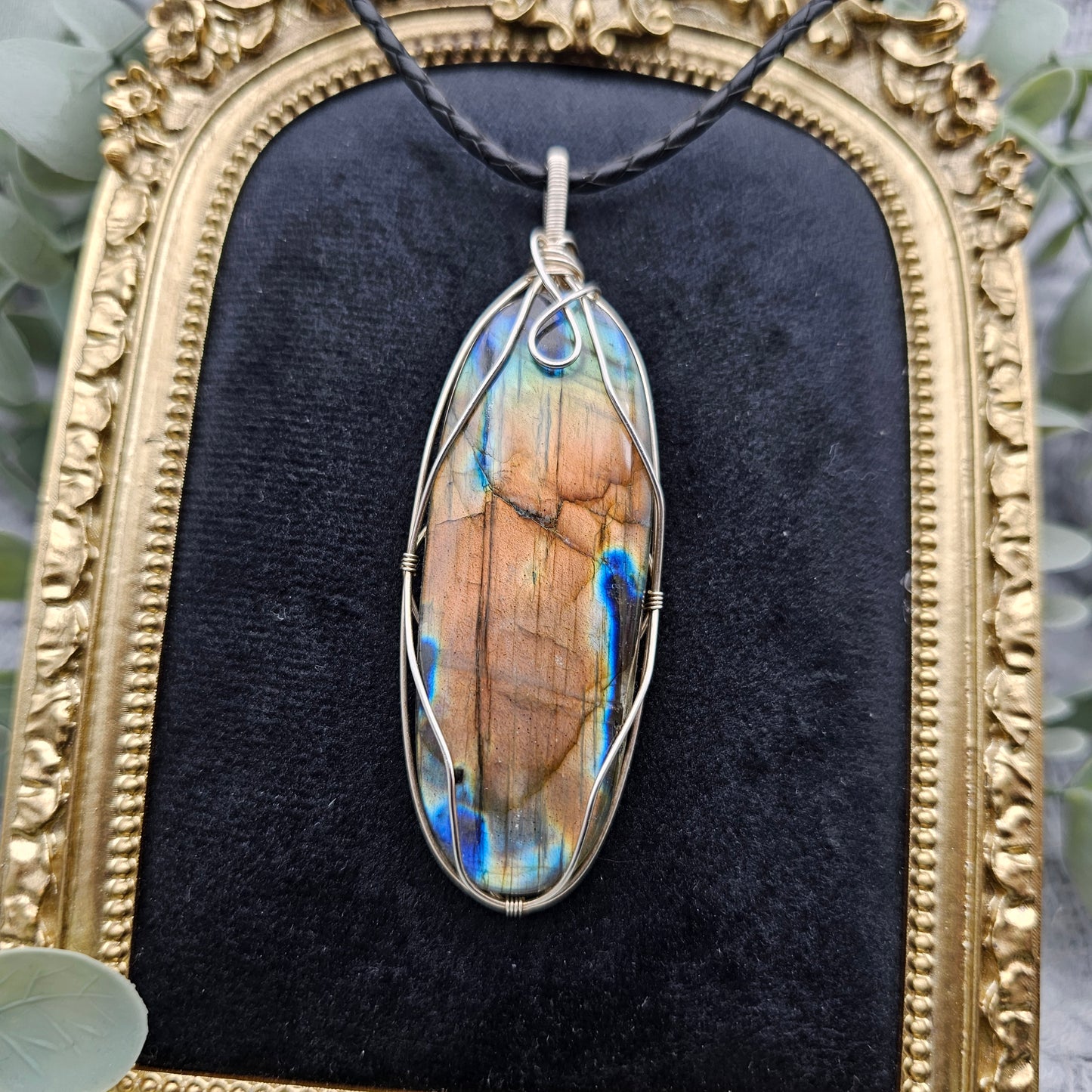 Labradorit Anhänger | 925er Silber | Edelstein Halskette