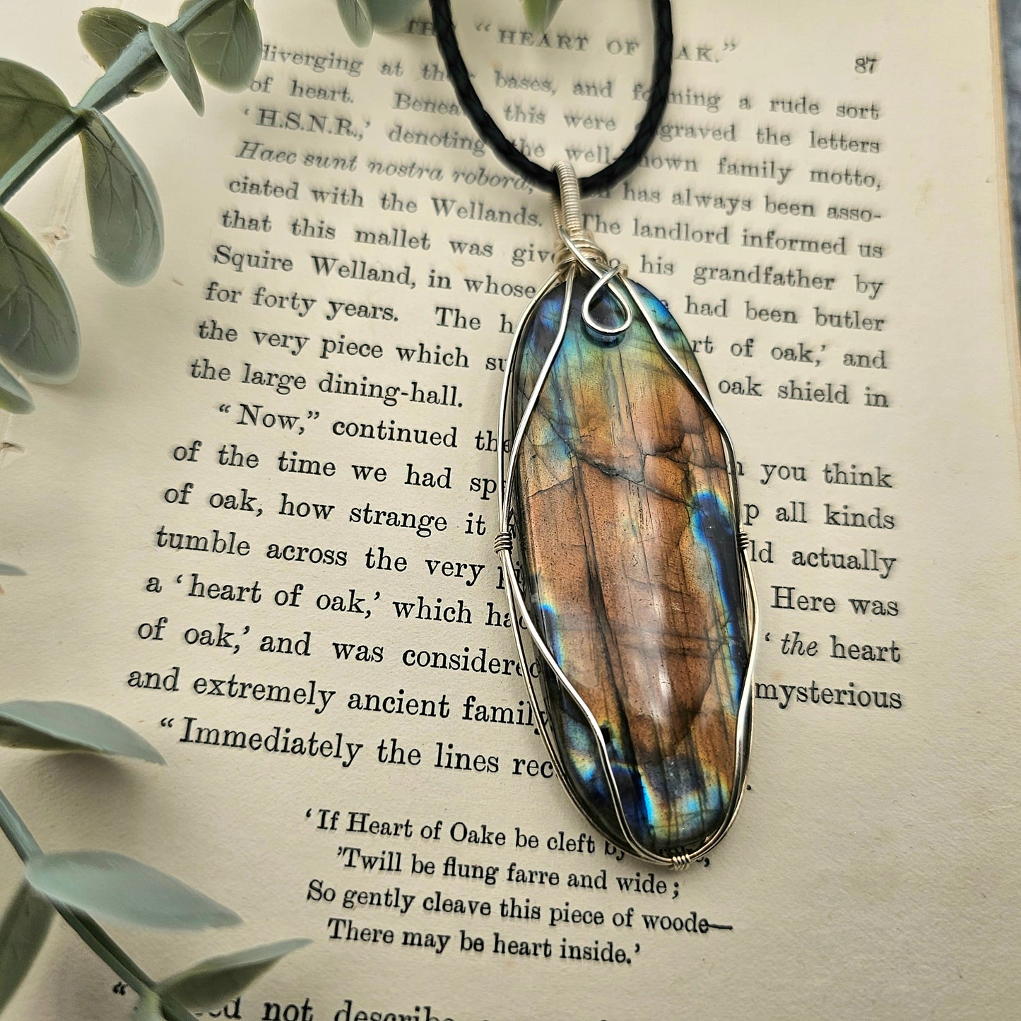 Labradorit Anhänger | 925er Silber | Edelstein Halskette