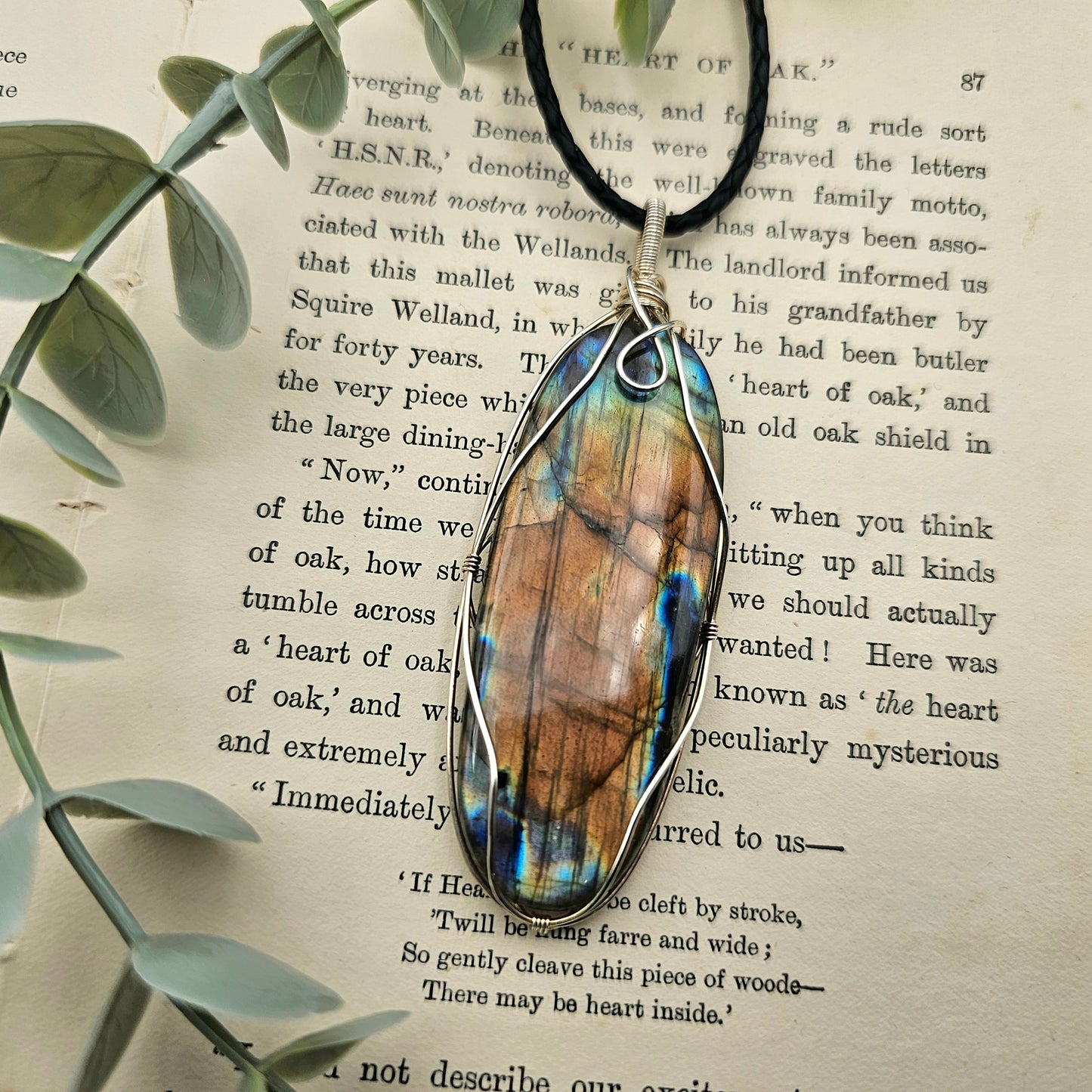 Labradorit Anhänger | 925er Silber | Edelstein Halskette