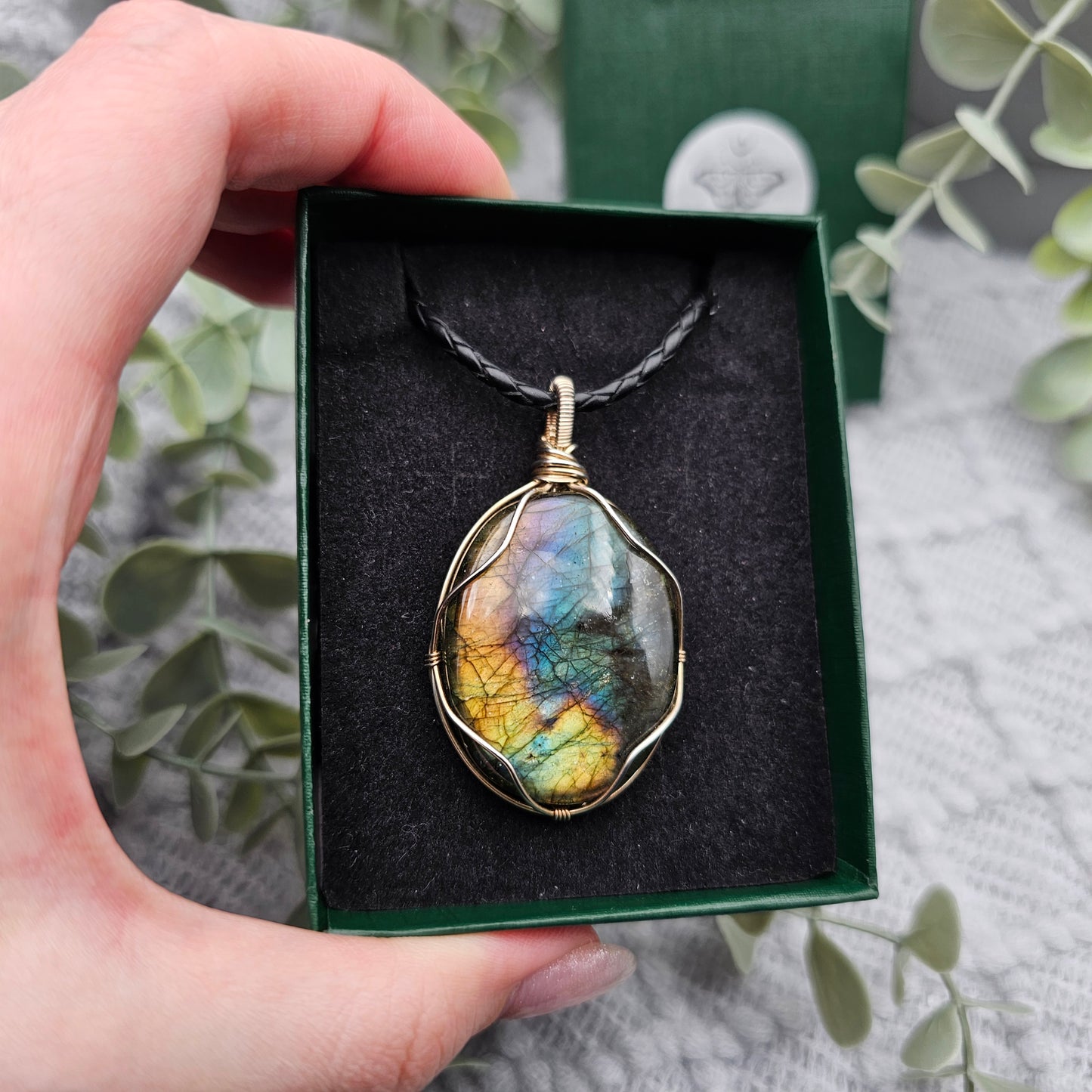 Labradorit Anhänger | 925er Silber | Edelstein Halskette