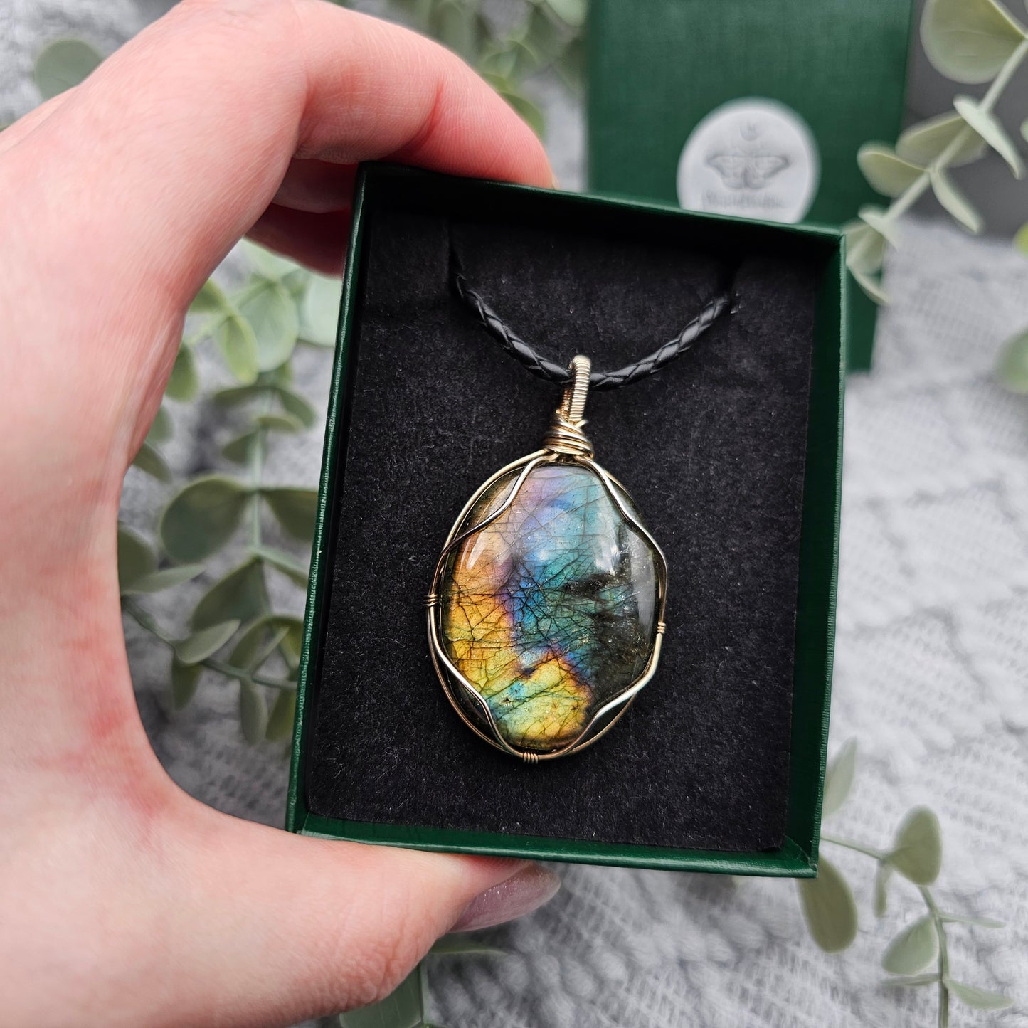 Labradorit Anhänger | 925er Silber | Edelstein Halskette