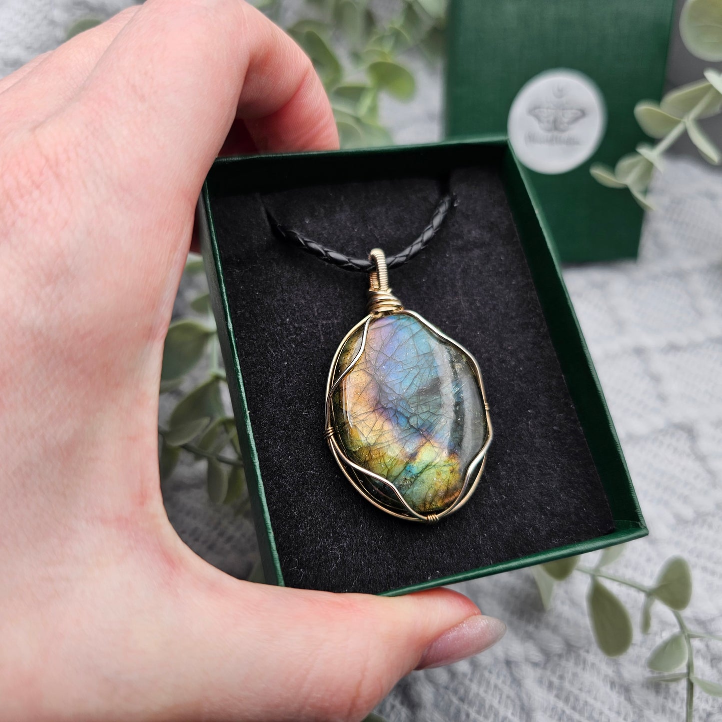 Labradorit Anhänger | 925er Silber | Edelstein Halskette