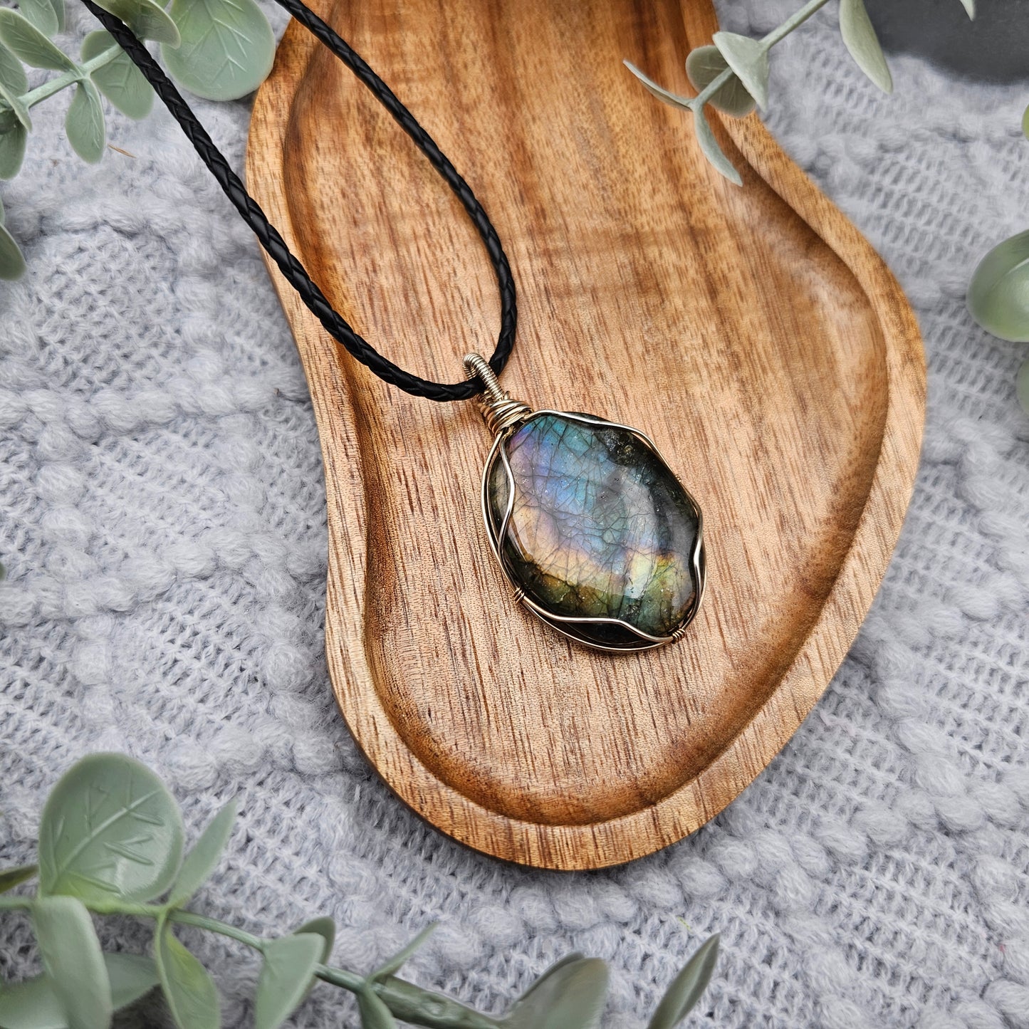 Labradorit Anhänger | 925er Silber | Edelstein Halskette