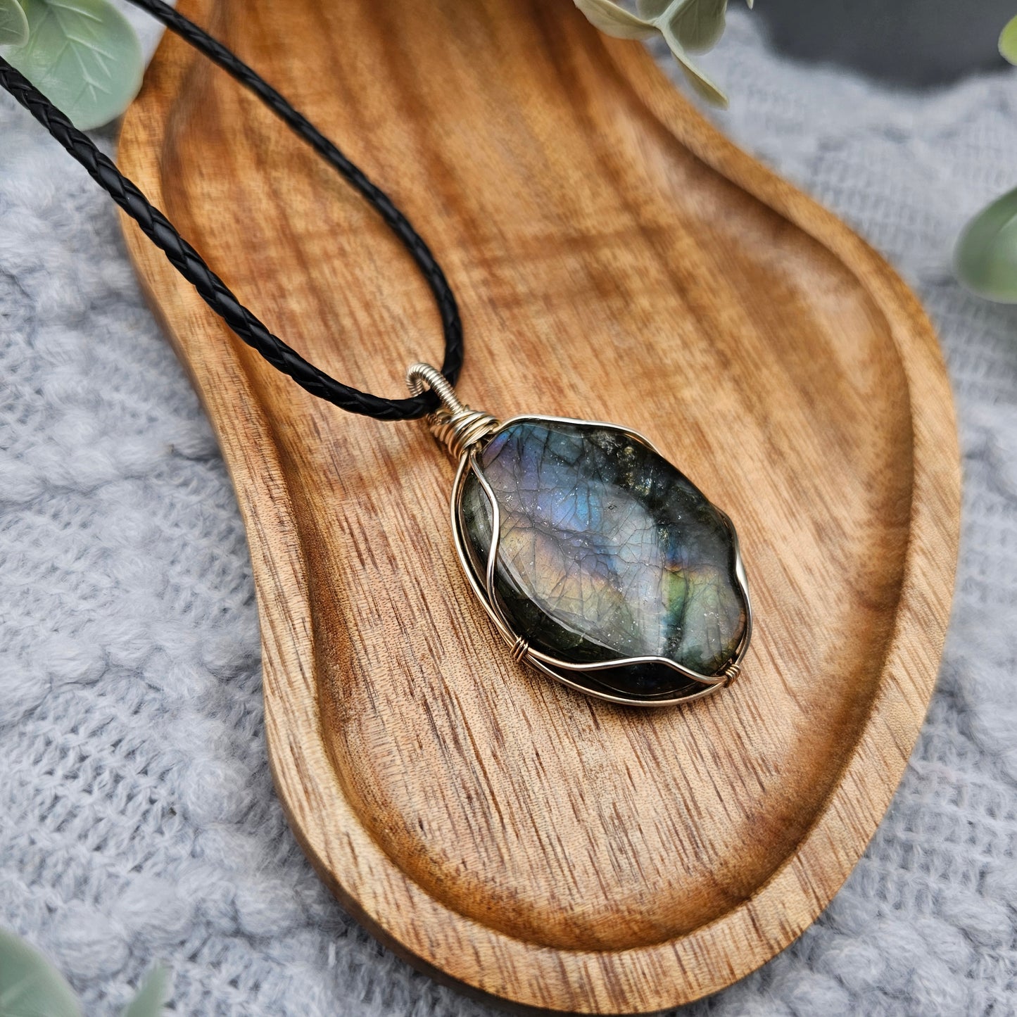 Labradorit Anhänger | 925er Silber | Edelstein Halskette