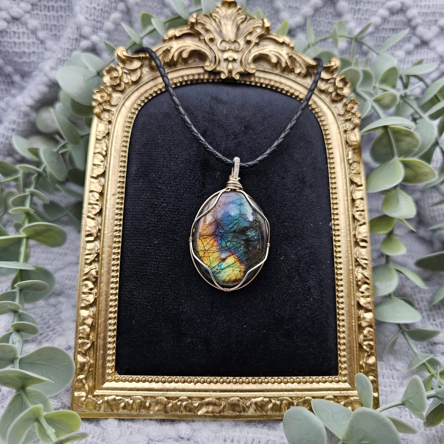 Labradorit Anhänger | 925er Silber | Edelstein Halskette