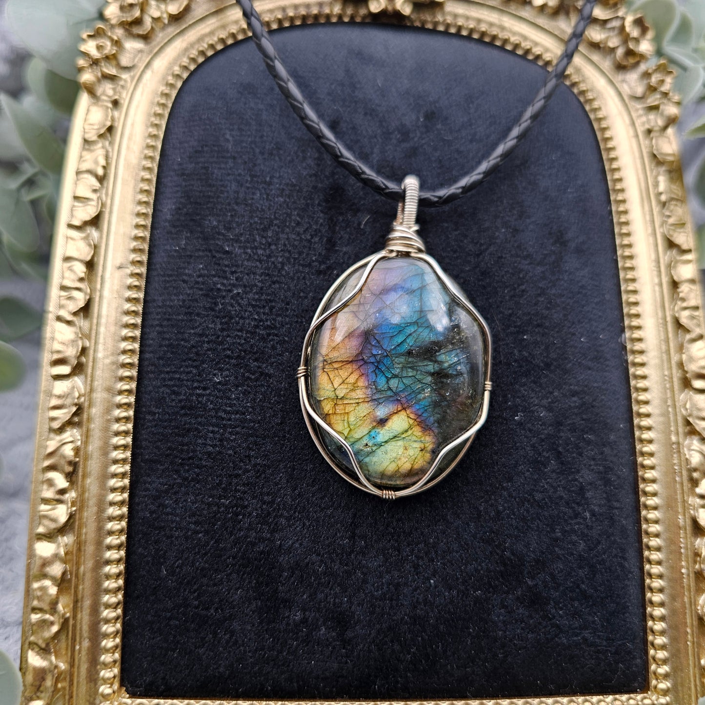 Labradorit Anhänger | 925er Silber | Edelstein Halskette