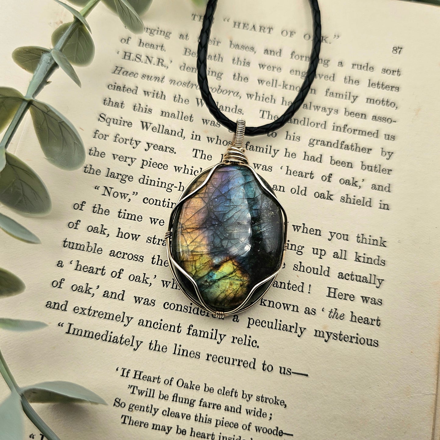 Labradorit Anhänger | 925er Silber | Edelstein Halskette