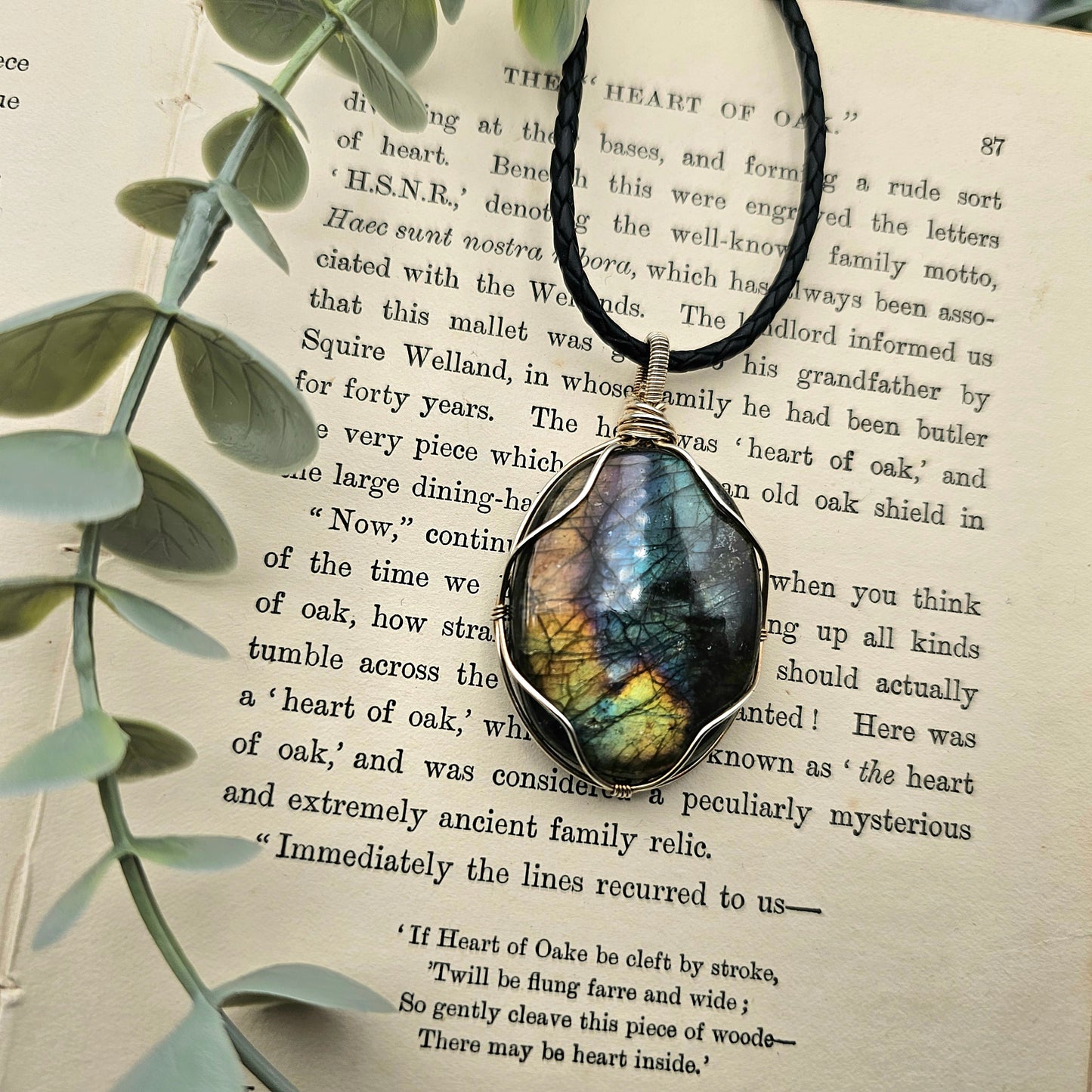 Labradorit Anhänger | 925er Silber | Edelstein Halskette