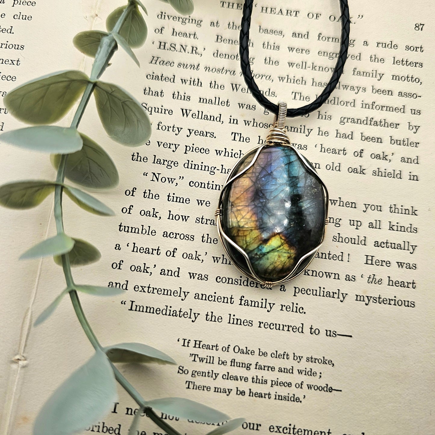 Labradorit Anhänger | 925er Silber | Edelstein Halskette