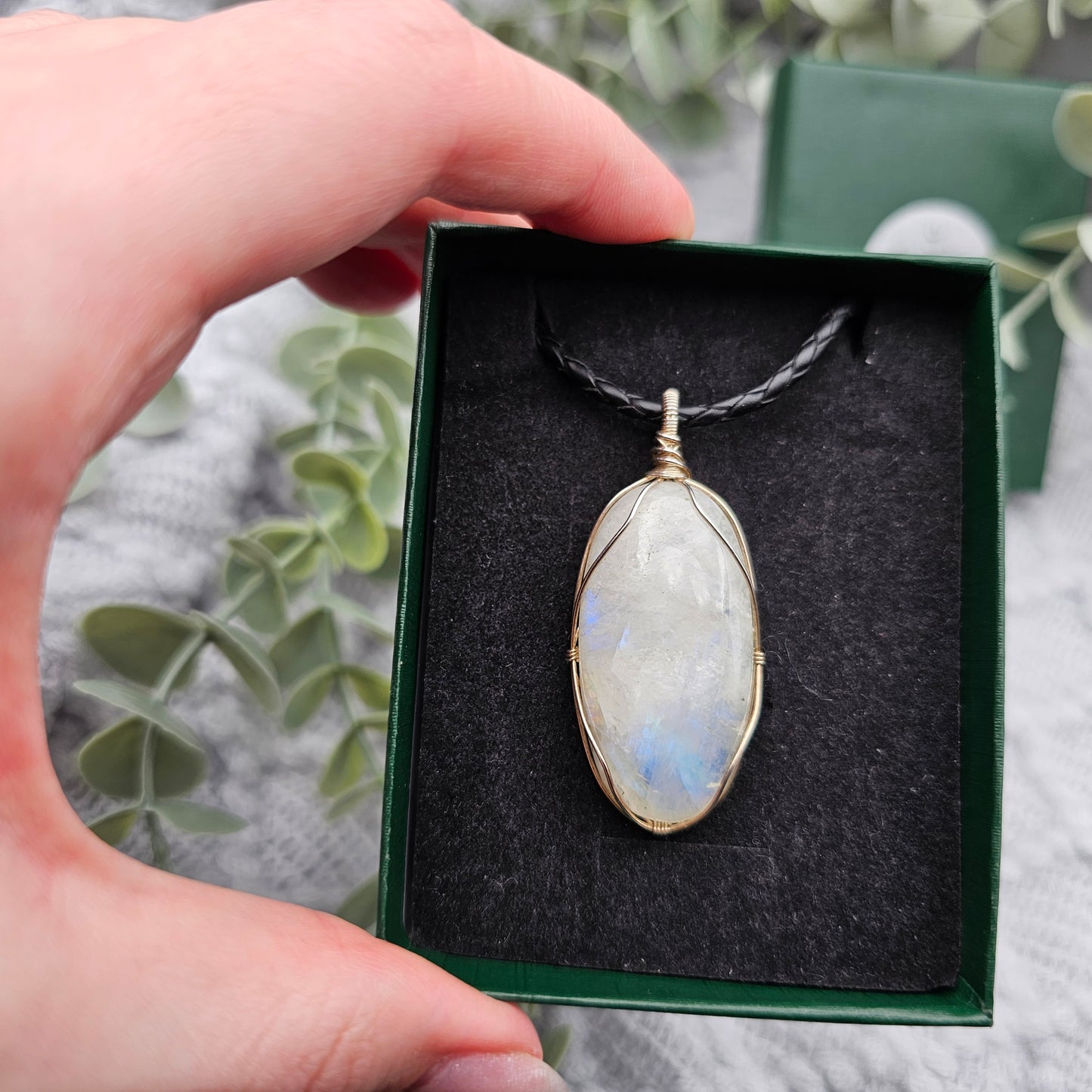 Rainbow Moonstone Pendant | 925 Sterling Silver | Gemstone Necklace
