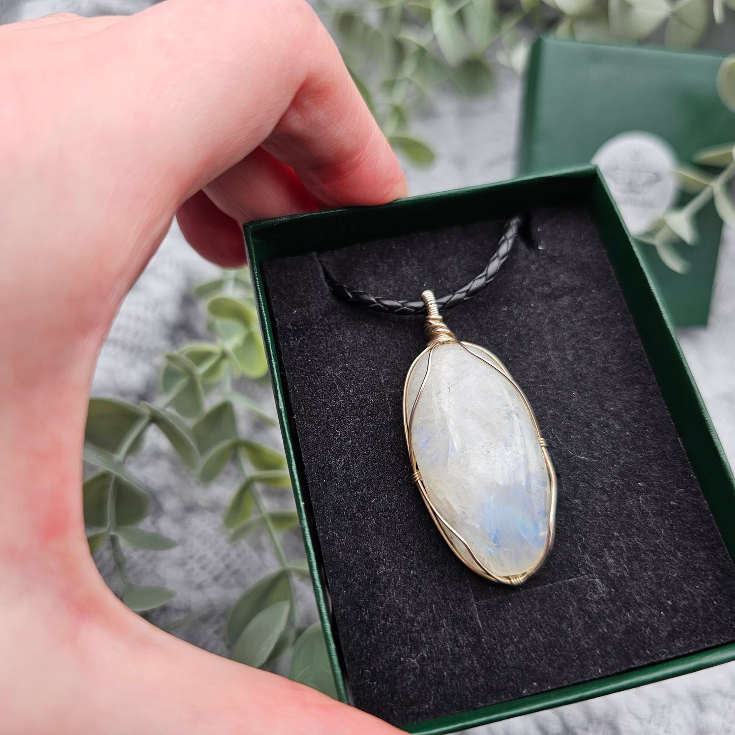 Rainbow Moonstone Pendant | 925 Sterling Silver | Gemstone Necklace