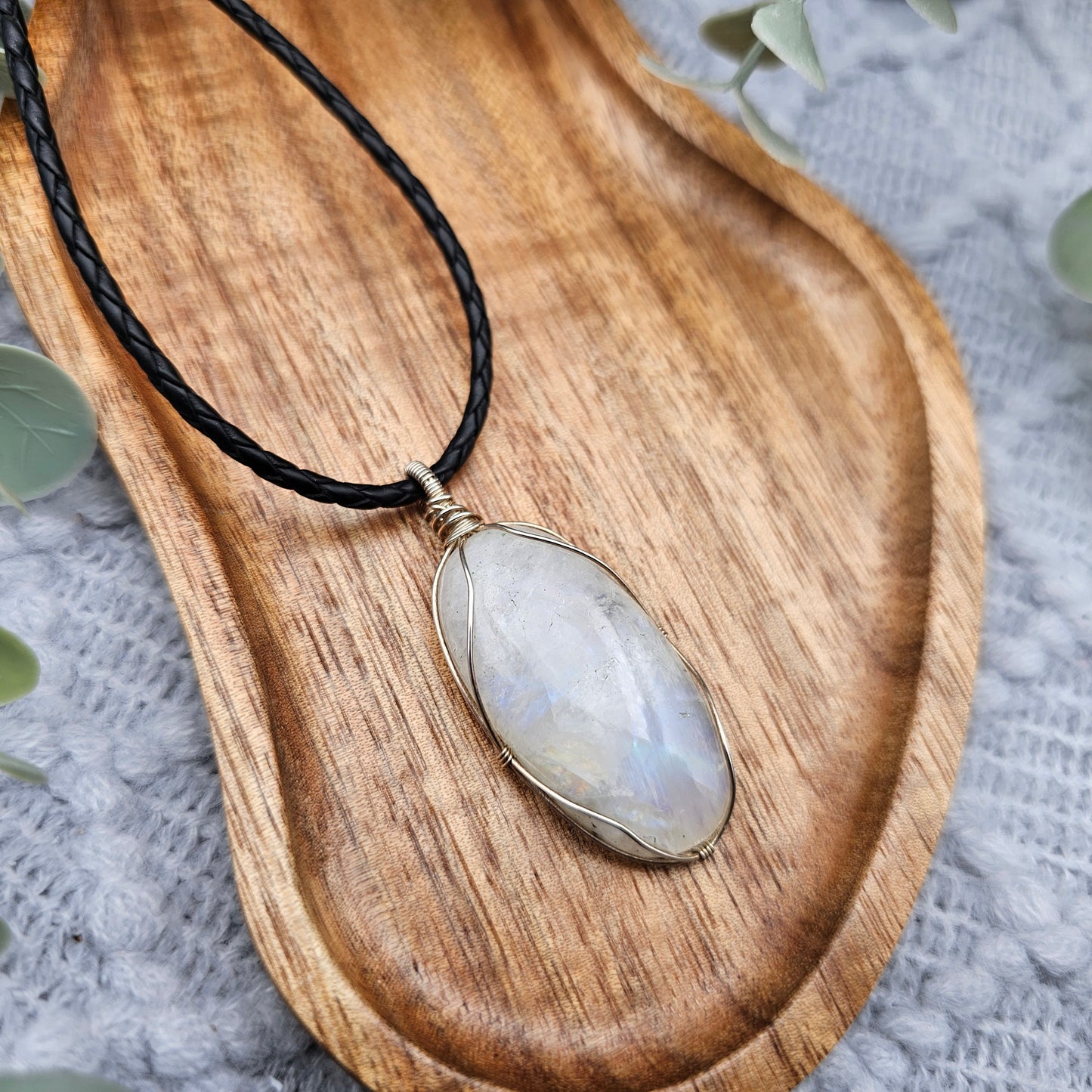 Rainbow Moonstone Pendant | 925 Sterling Silver | Gemstone Necklace