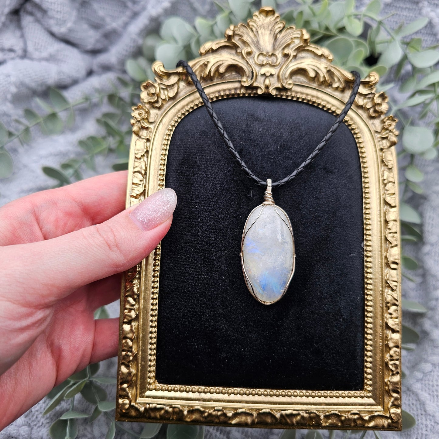 Rainbow Moonstone Pendant | 925 Sterling Silver | Gemstone Necklace