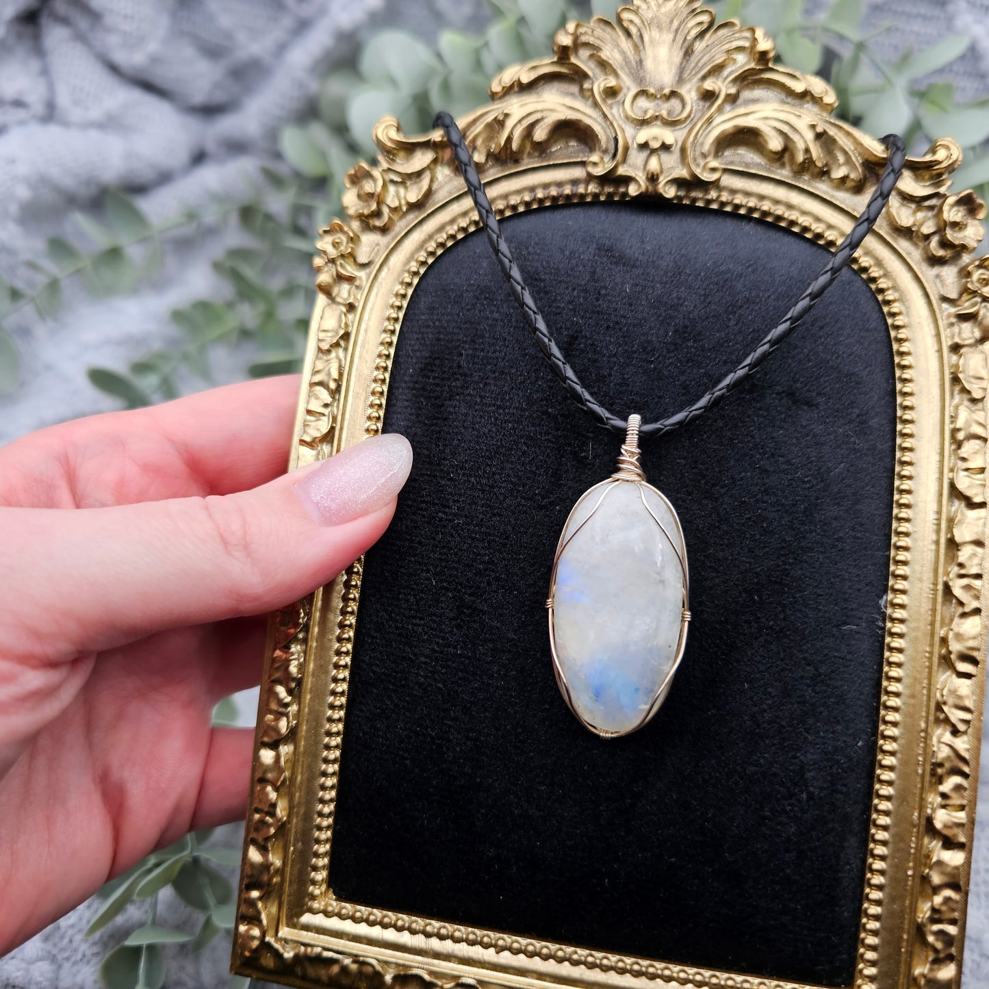Rainbow Moonstone Pendant | 925 Sterling Silver | Gemstone Necklace