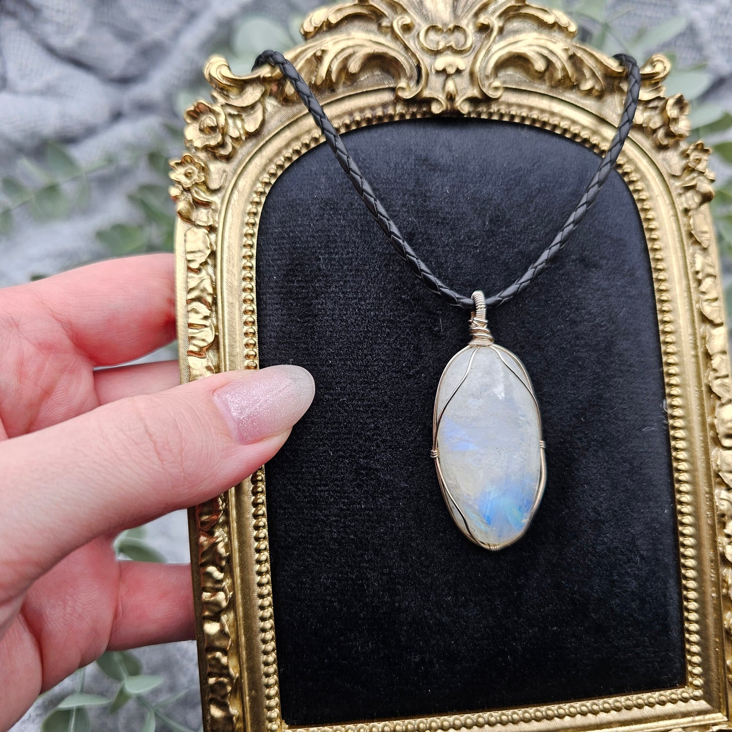 Rainbow Moonstone Pendant | 925 Sterling Silver | Gemstone Necklace