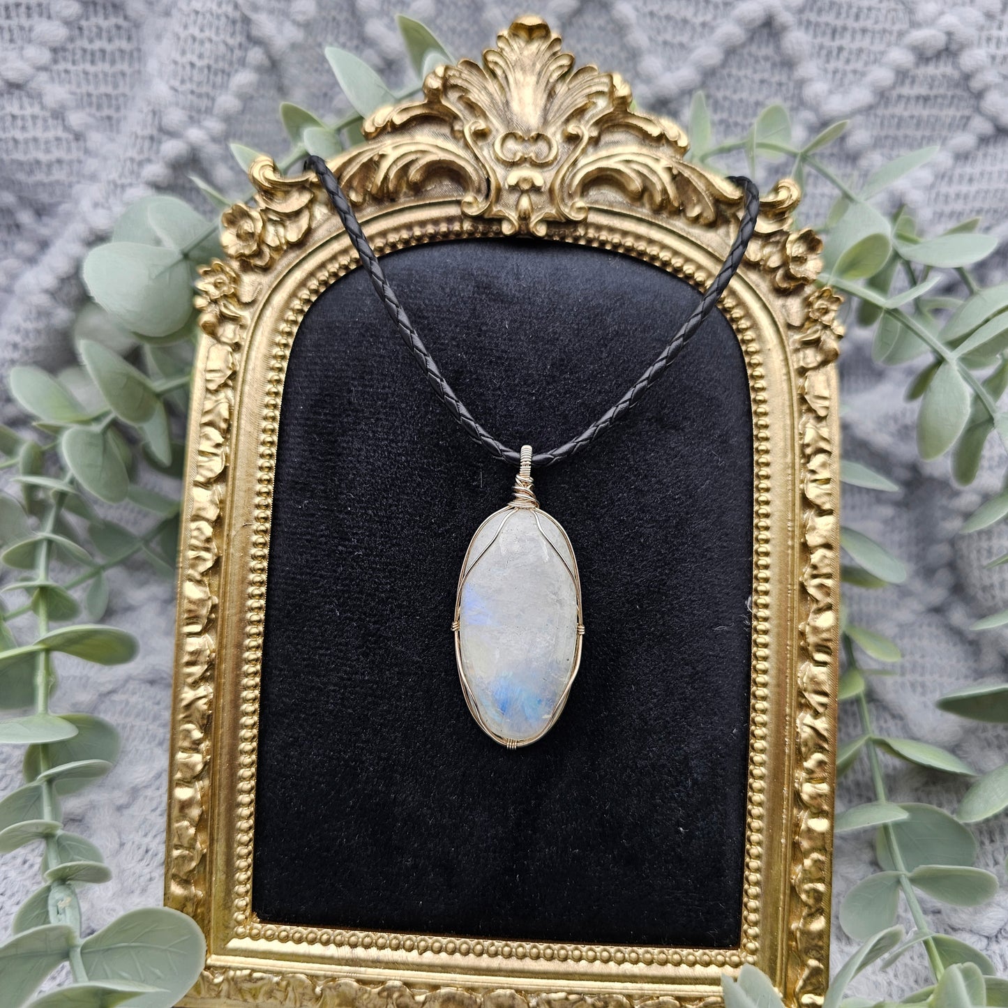 Rainbow Moonstone Pendant | 925 Sterling Silver | Gemstone Necklace