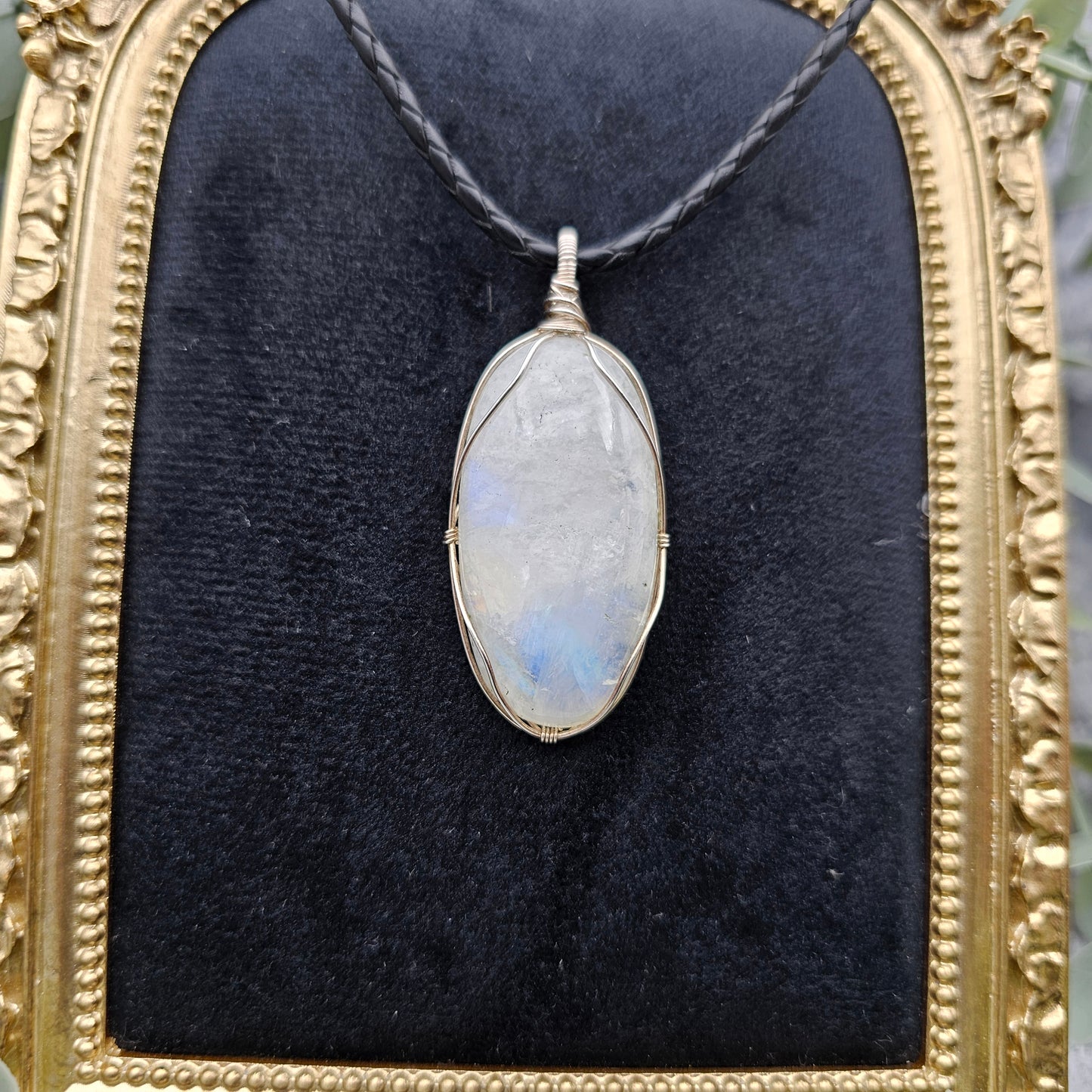 Rainbow Moonstone Pendant | 925 Sterling Silver | Gemstone Necklace