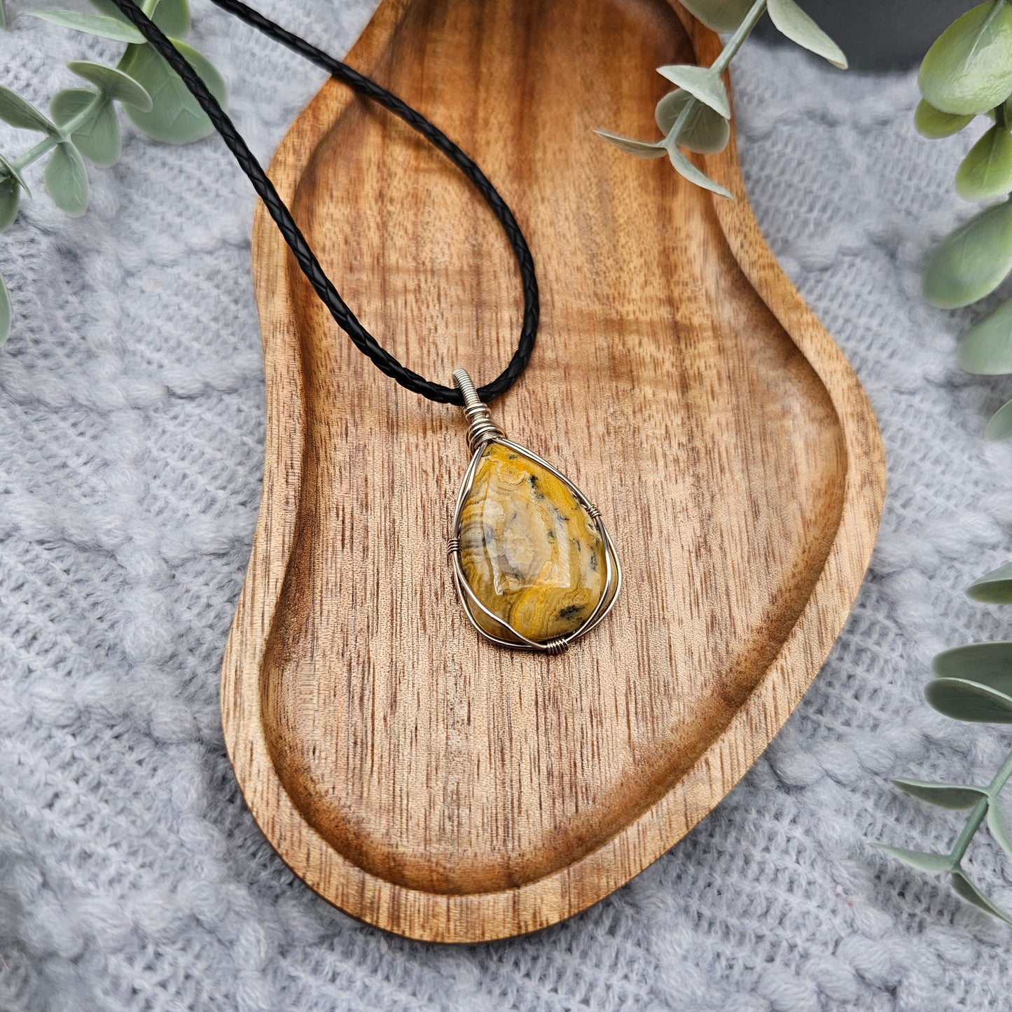 Achat Anhänger | 925er Silber | Edelstein Halskette