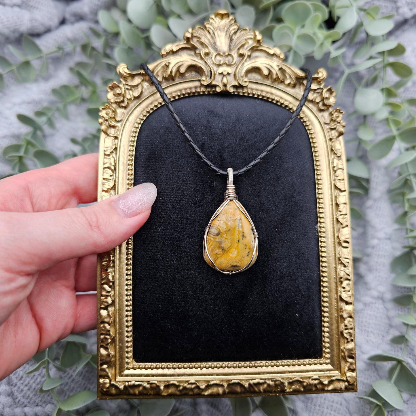 Achat Anhänger | 925er Silber | Edelstein Halskette