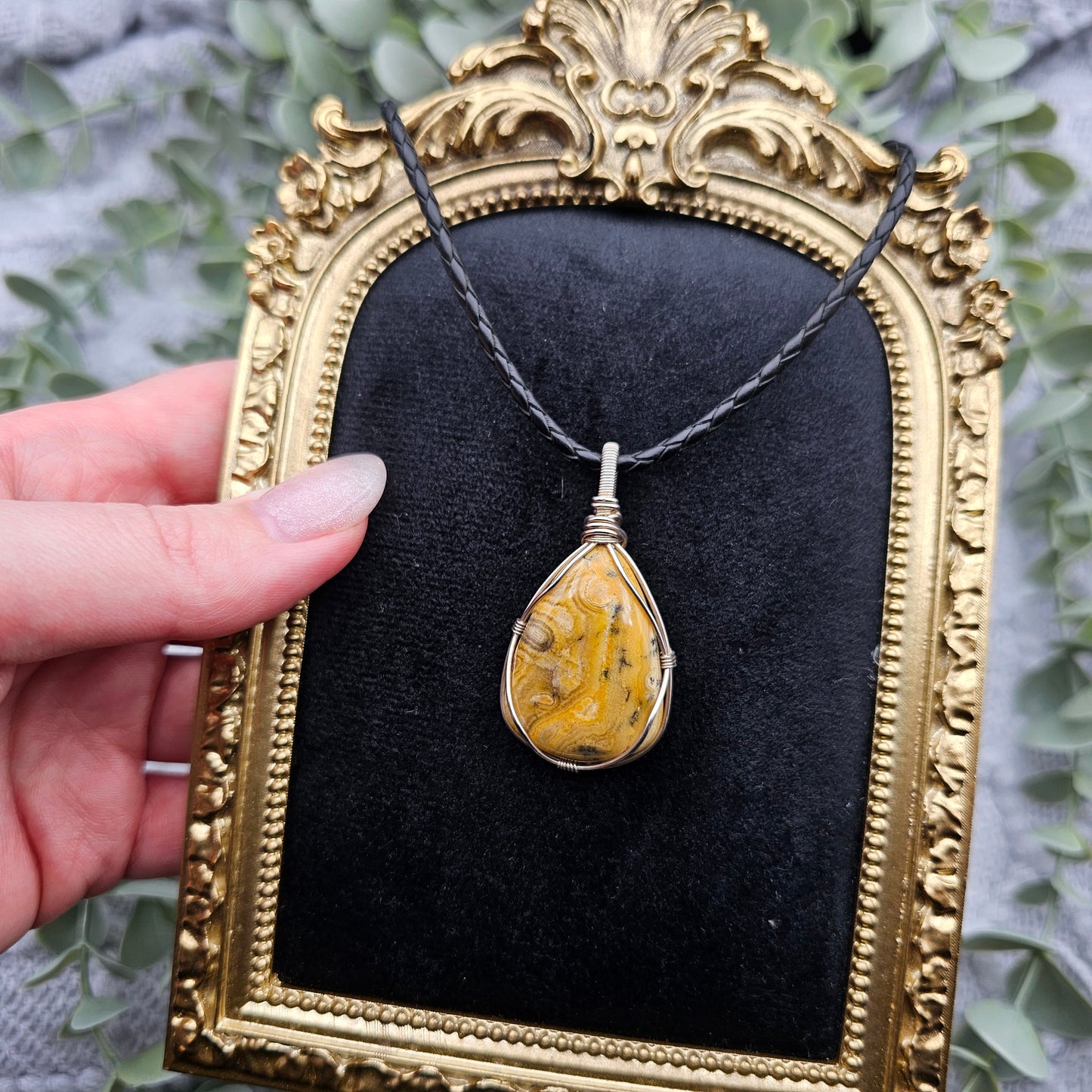 Achat Anhänger | 925er Silber | Edelstein Halskette