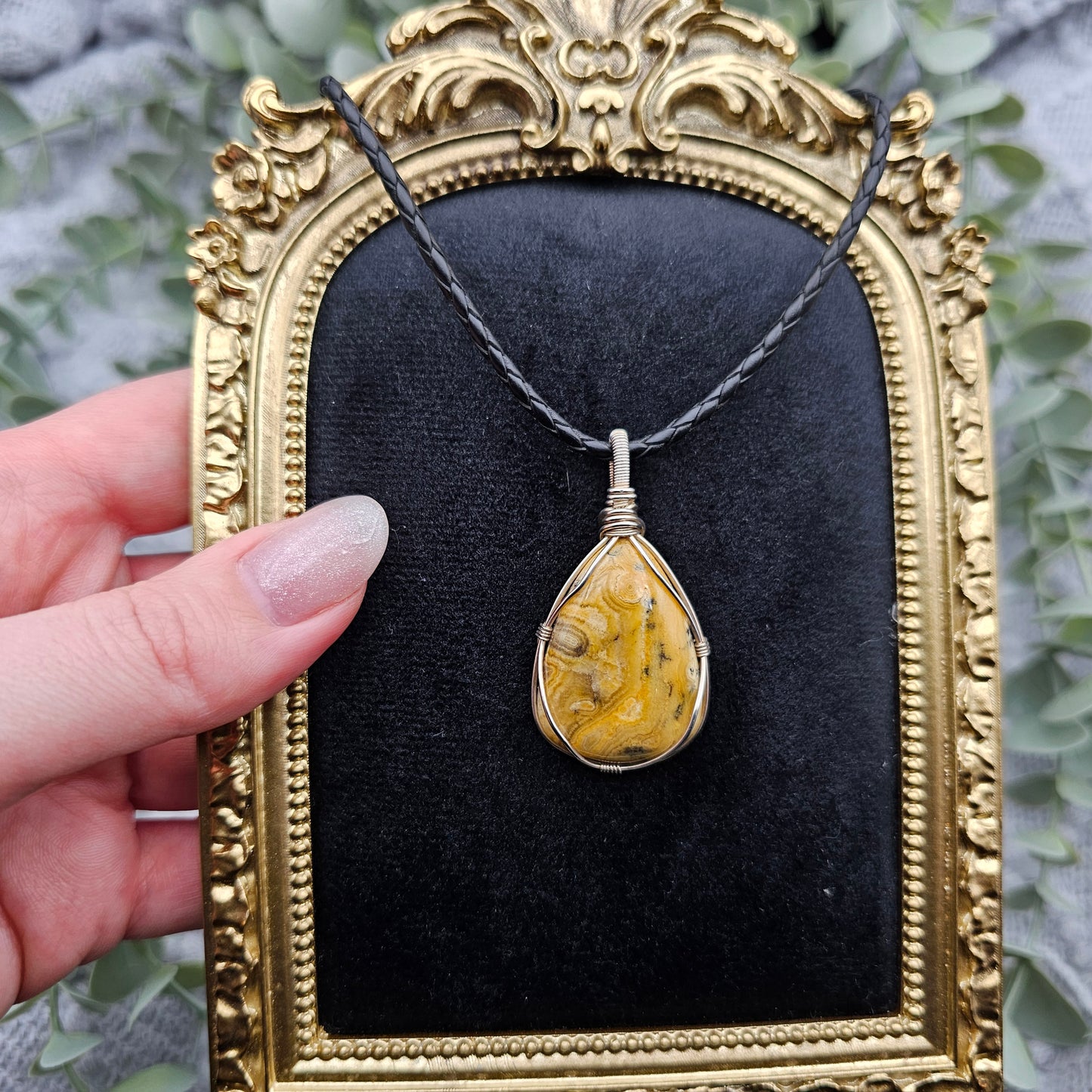 Achat Anhänger | 925er Silber | Edelstein Halskette