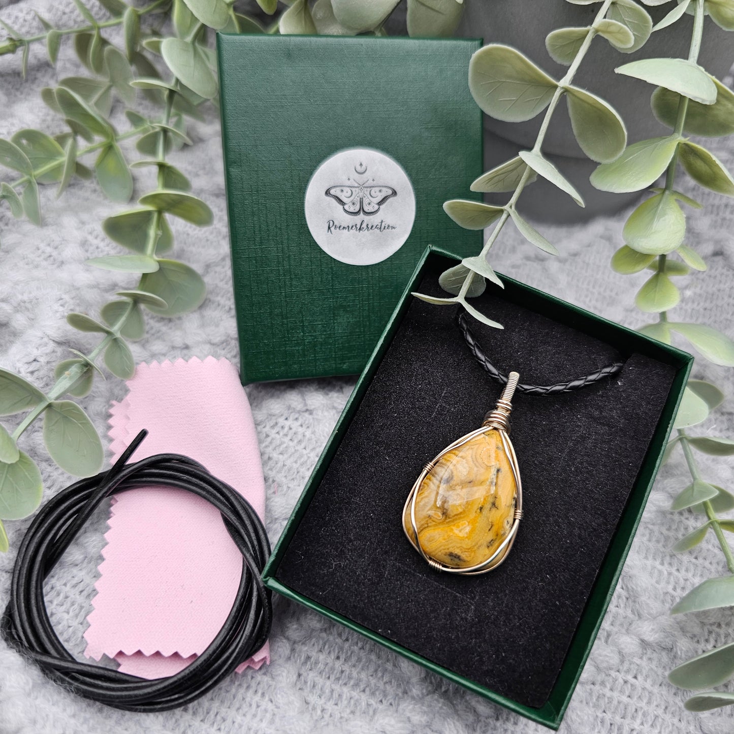 Achat Anhänger | 925er Silber | Edelstein Halskette