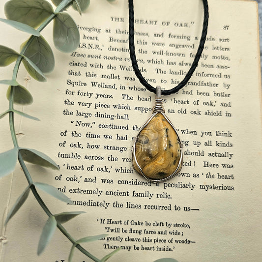 Achat Anhänger | 925er Silber | Edelstein Halskette