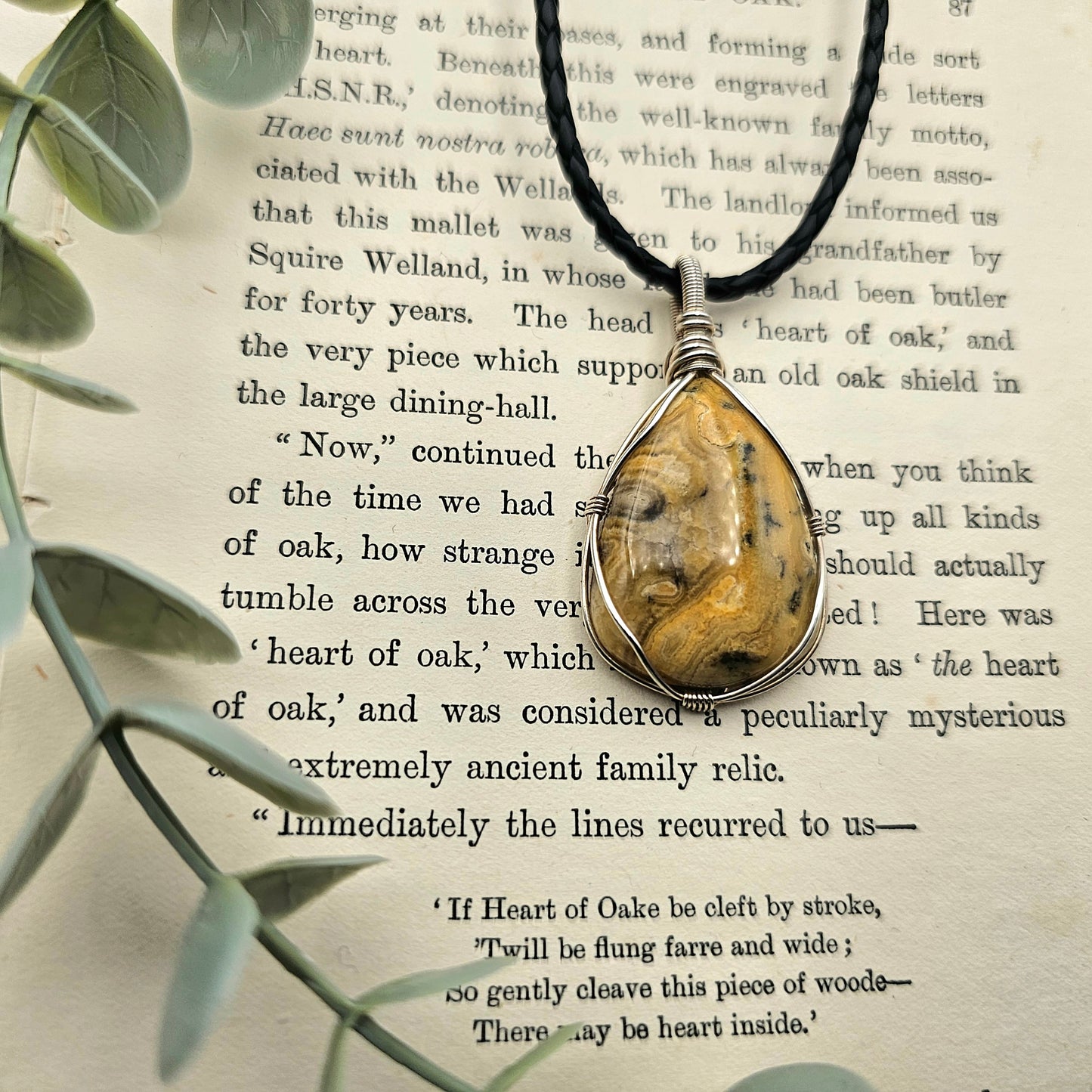 Achat Anhänger | 925er Silber | Edelstein Halskette