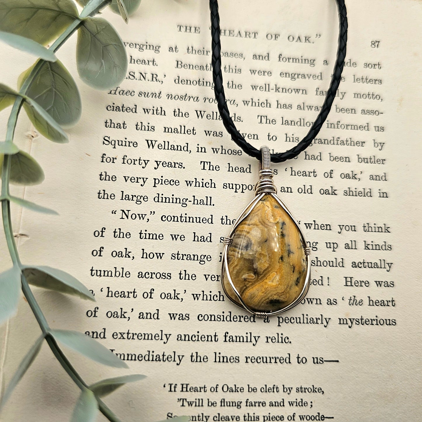 Achat Anhänger | 925er Silber | Edelstein Halskette