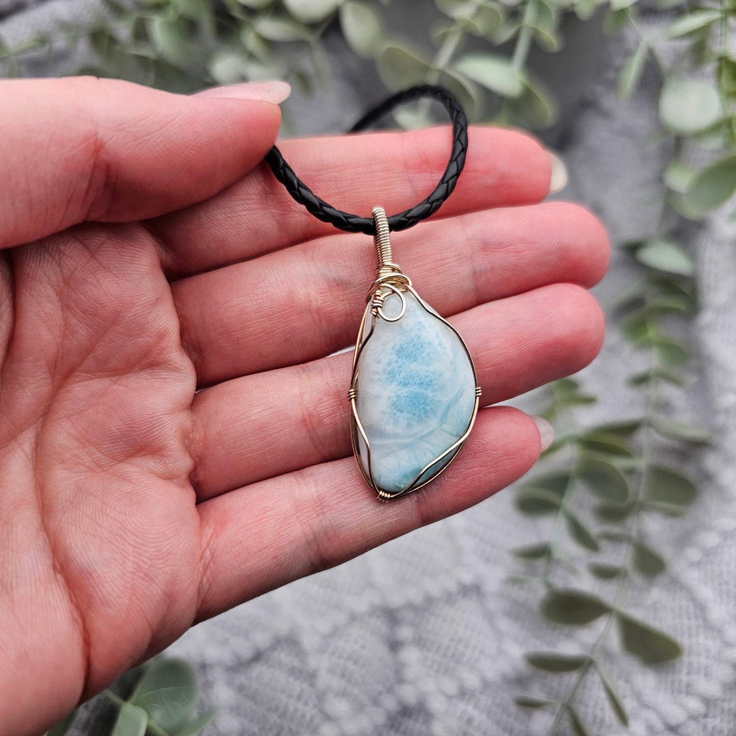Larimar Pendant | 925 Sterling Silver | Gemstone Necklace