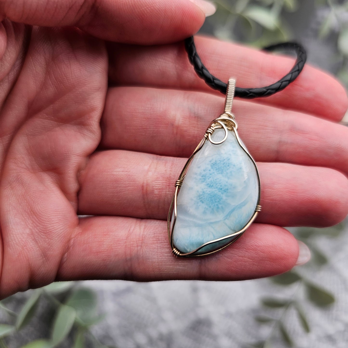 Larimar Pendant | 925 Sterling Silver | Gemstone Necklace
