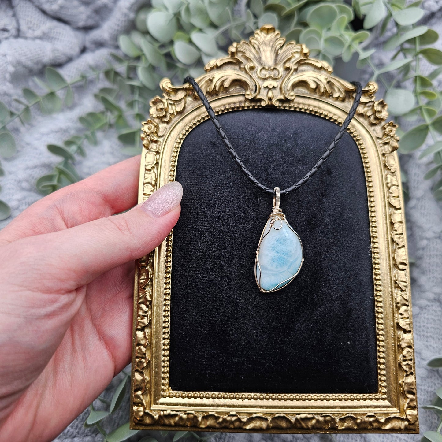 Larimar Pendant | 925 Sterling Silver | Gemstone Necklace