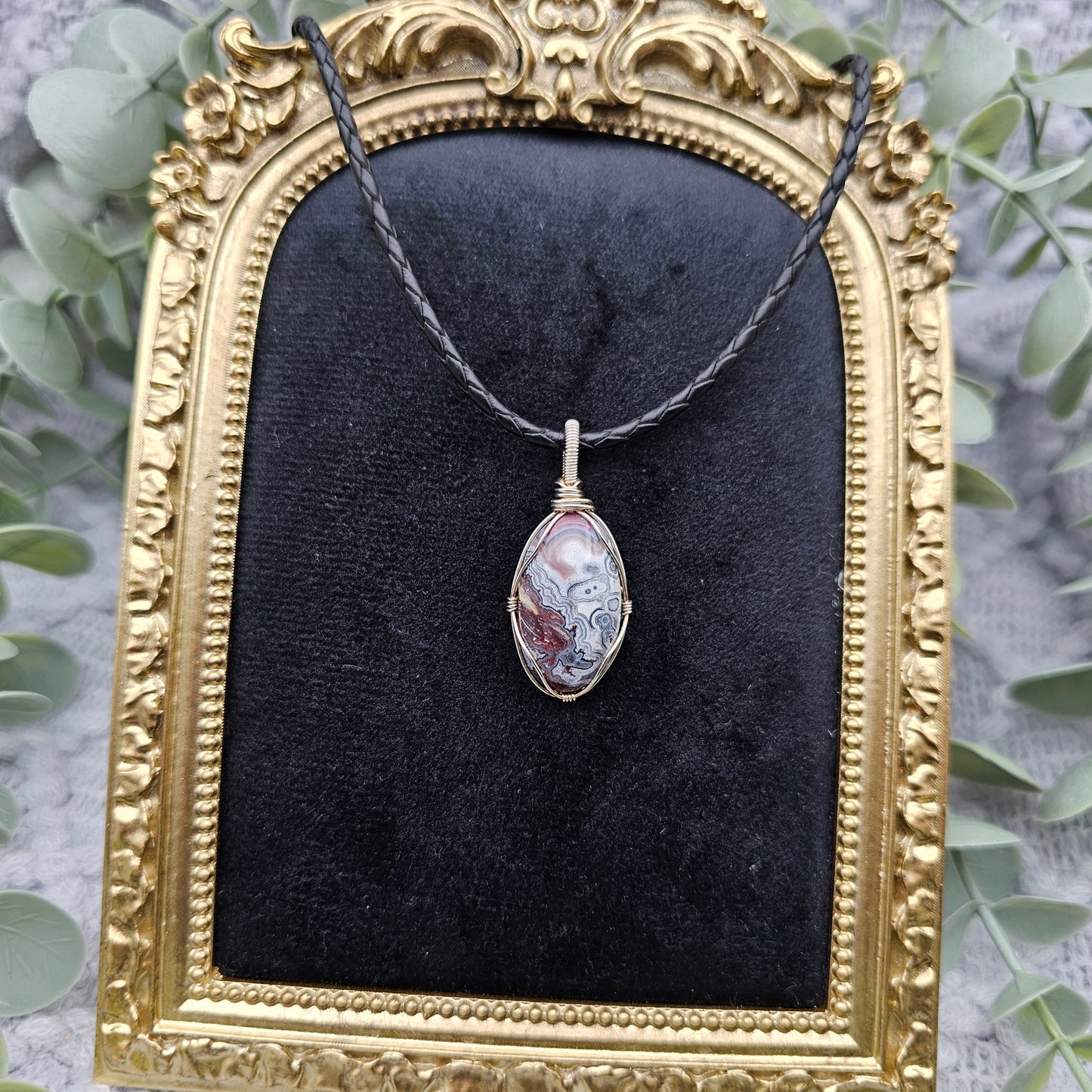 Achat Anhänger | 925er Silber | Edelstein Halskette