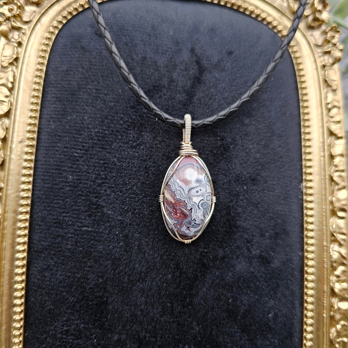 Achat Anhänger | 925er Silber | Edelstein Halskette