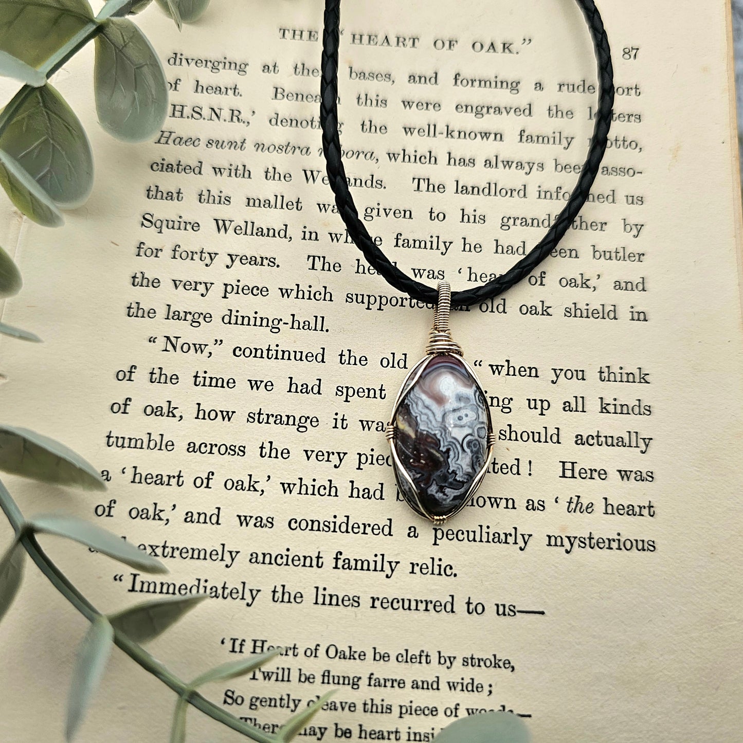 Achat Anhänger | 925er Silber | Edelstein Halskette