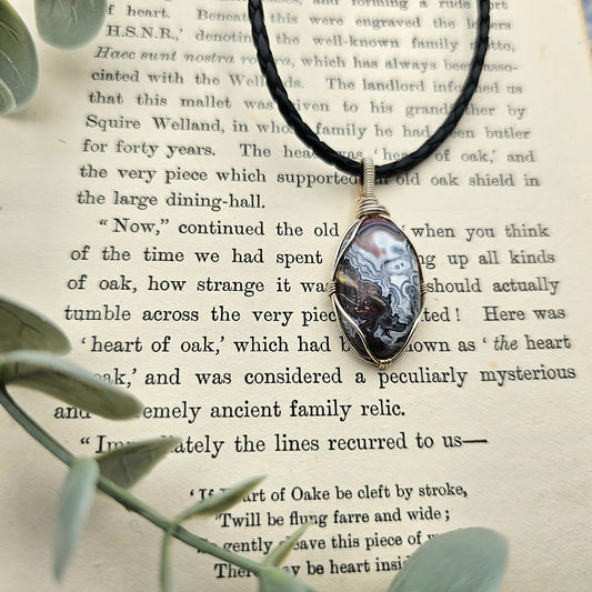 Achat Anhänger | 925er Silber | Edelstein Halskette