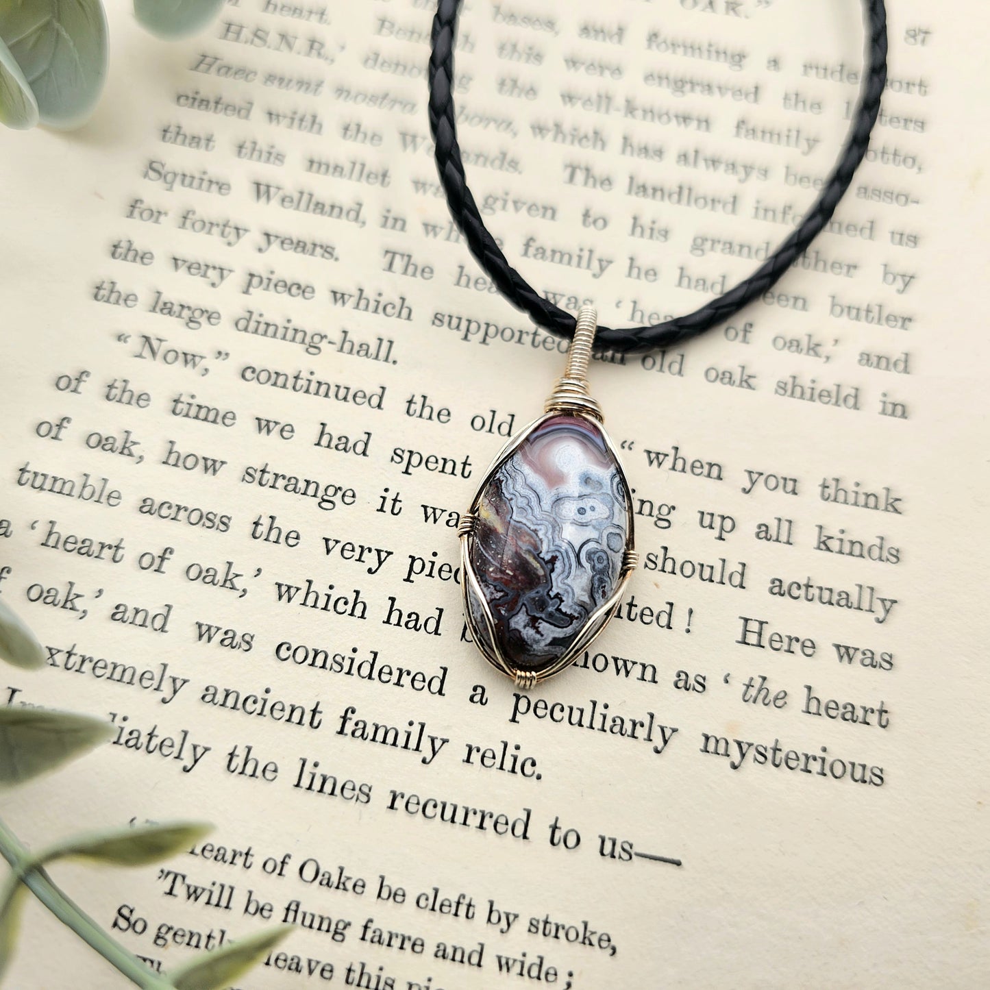 Achat Anhänger | 925er Silber | Edelstein Halskette