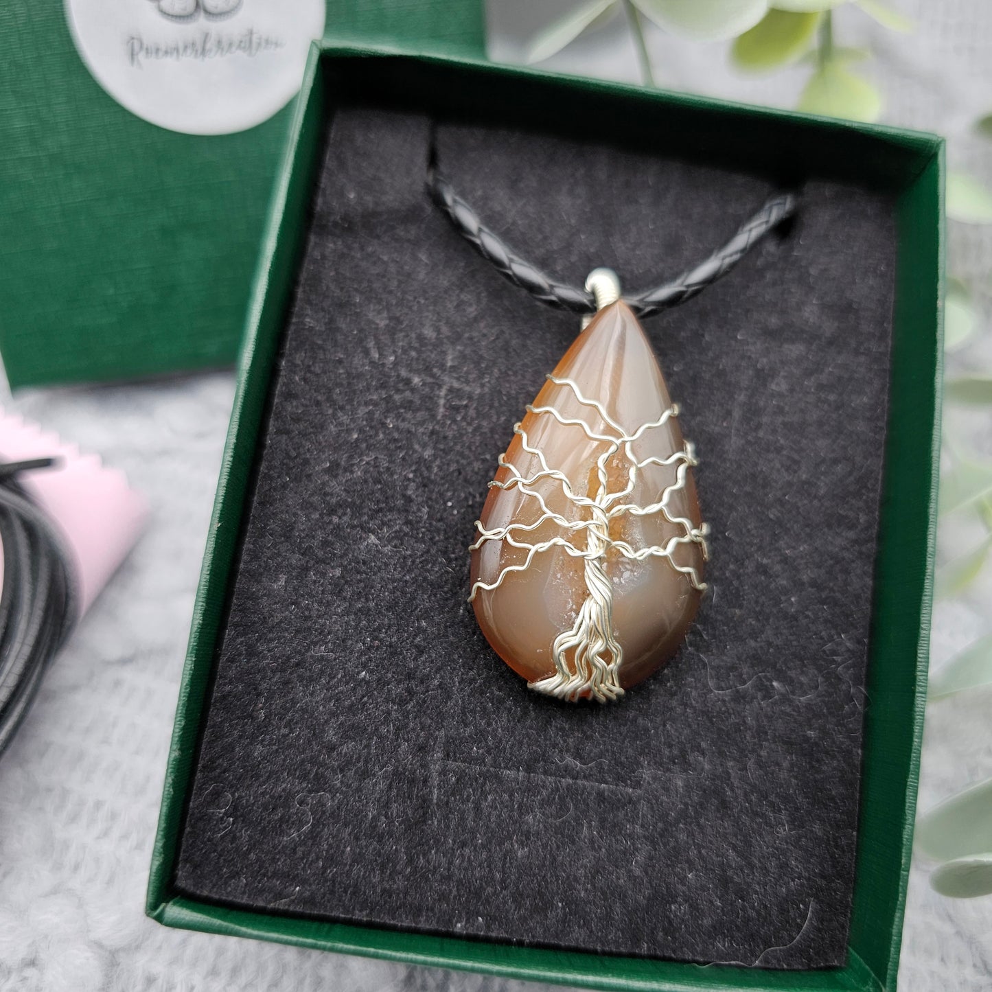 Agate Crystal Tree of Life Pendant | Jewelry Wire | Gemstone Necklace