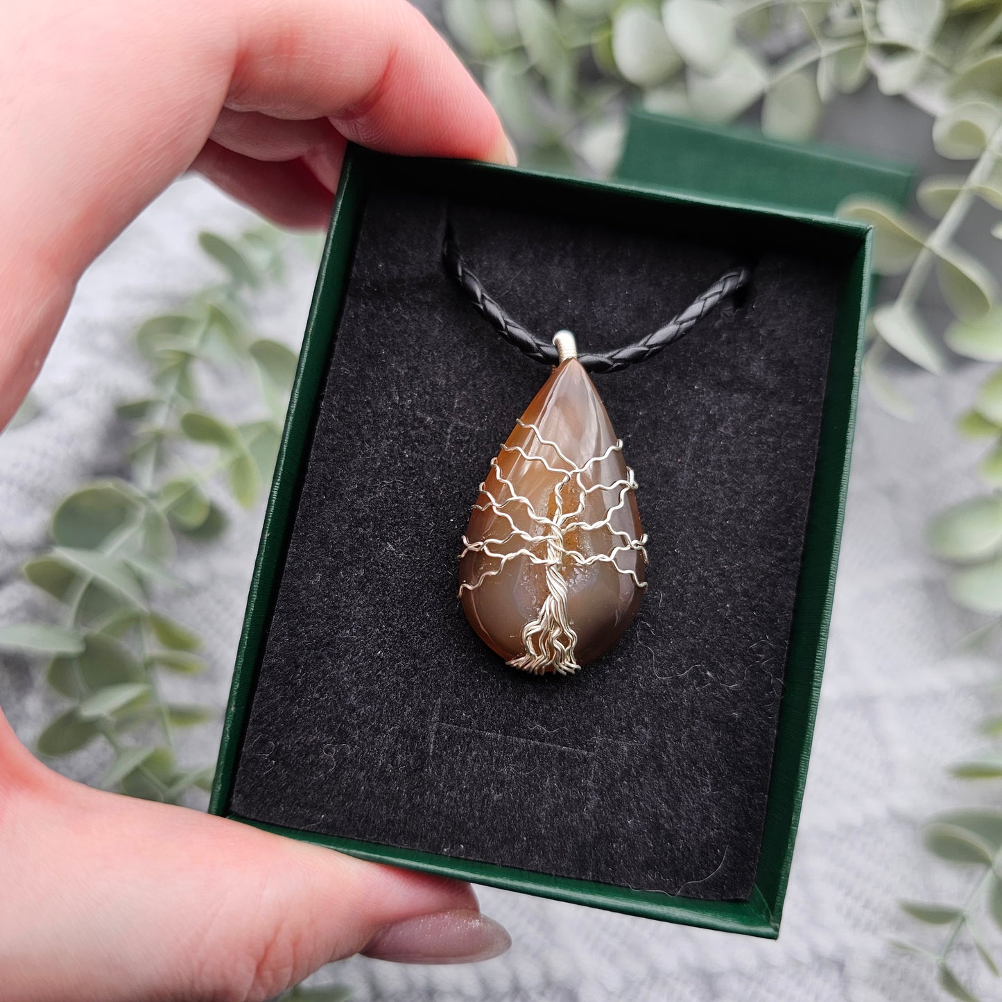 Agate Crystal Tree of Life Pendant | Jewelry Wire | Gemstone Necklace