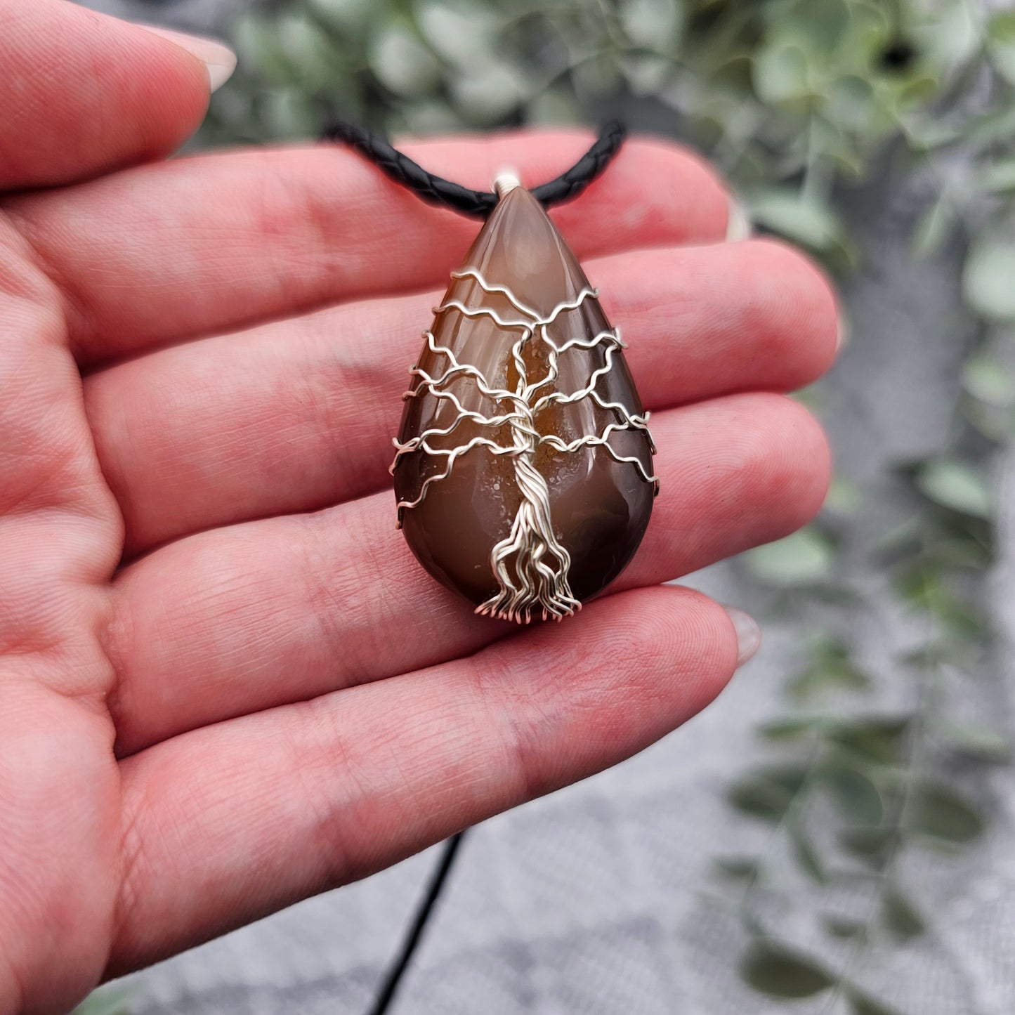 Agate Crystal Tree of Life Pendant | Jewelry Wire | Gemstone Necklace