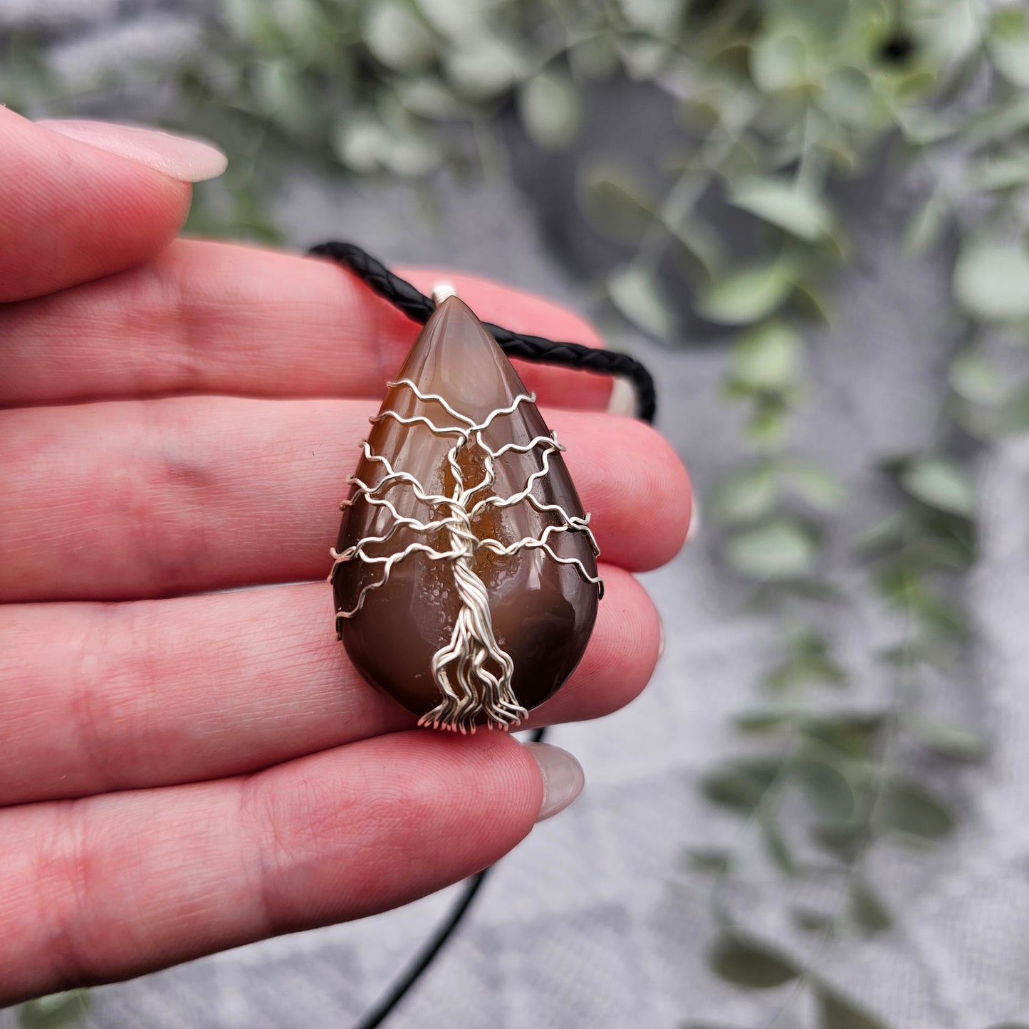 Agate Crystal Tree of Life Pendant | Jewelry Wire | Gemstone Necklace