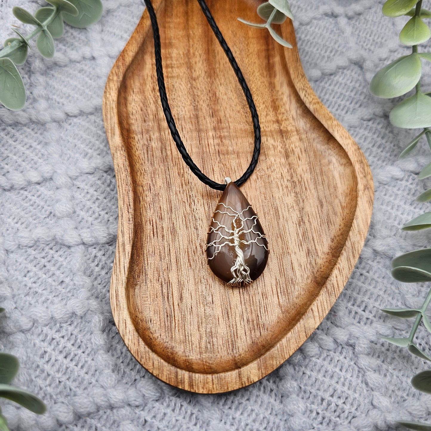 Agate Crystal Tree of Life Pendant | Jewelry Wire | Gemstone Necklace