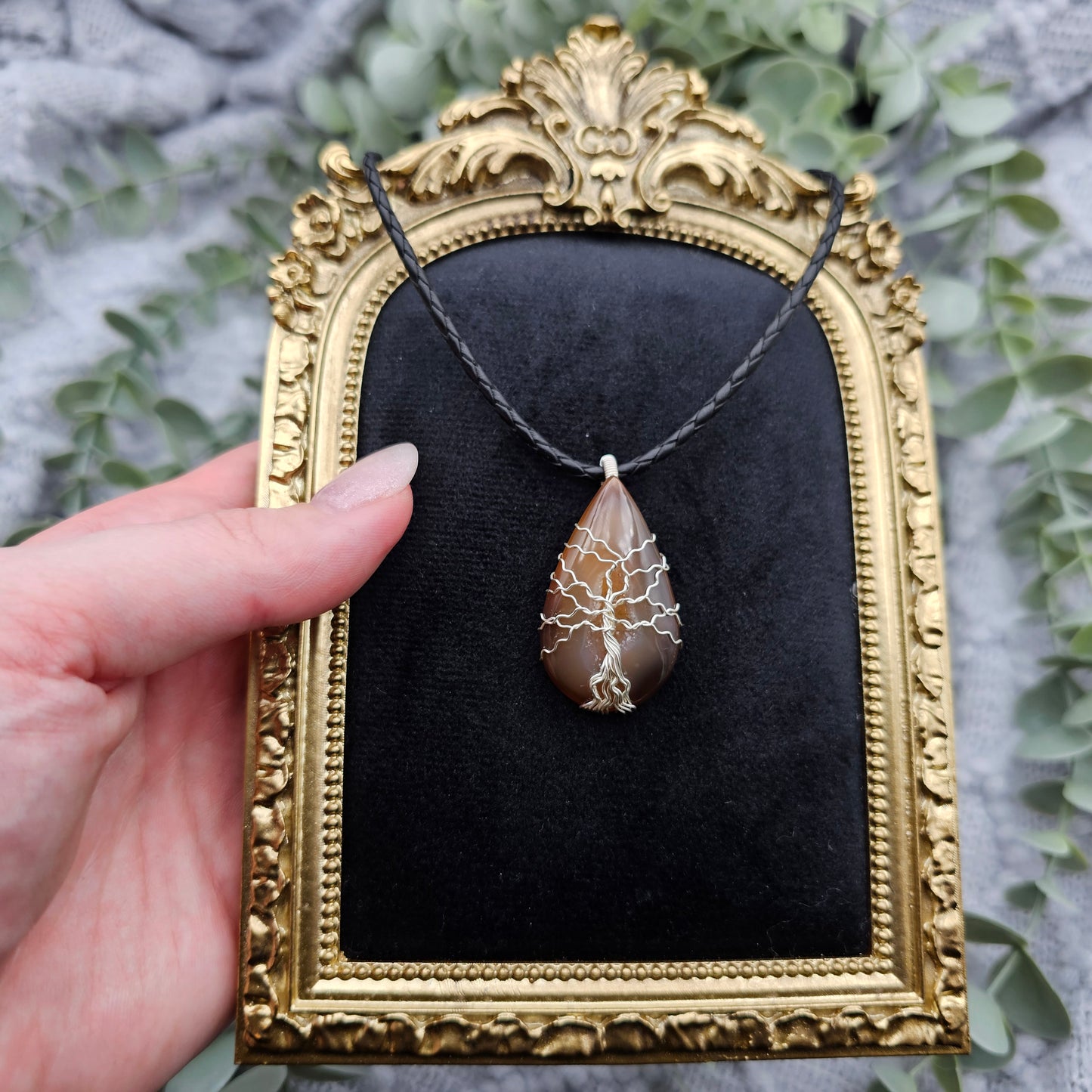 Agate Crystal Tree of Life Pendant | Jewelry Wire | Gemstone Necklace