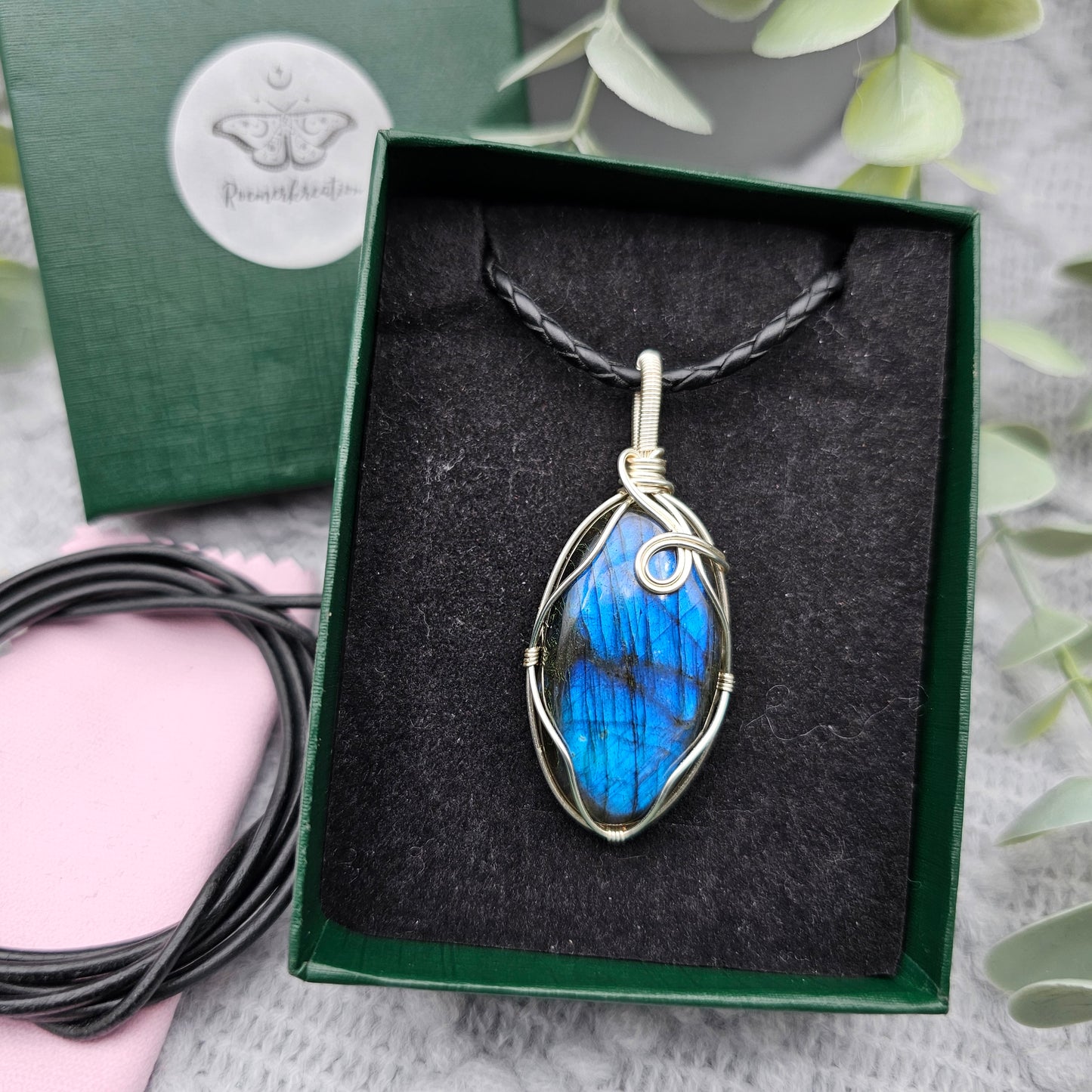 Labradorit Anhänger | Schmuckdraht | Edelstein Halskette